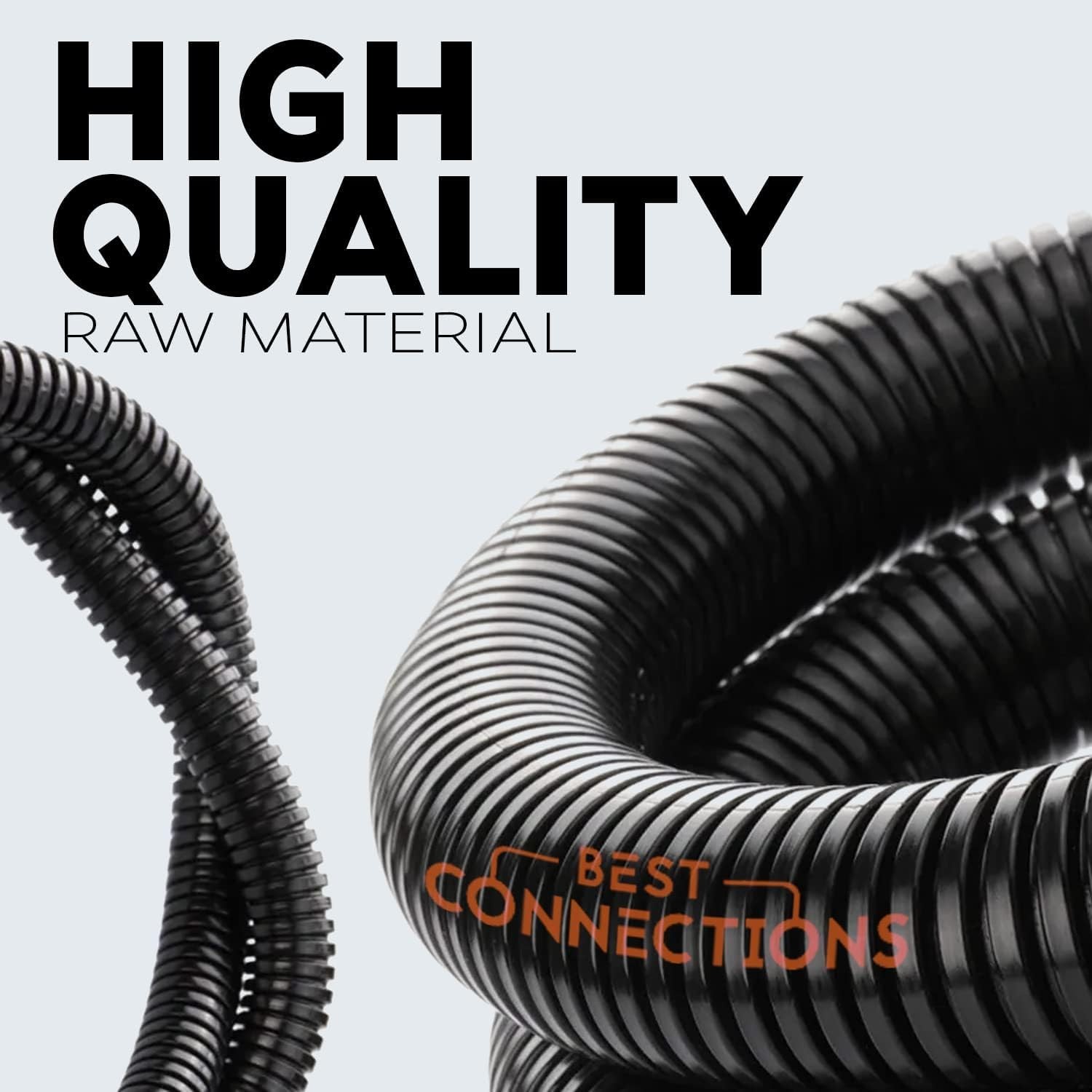 Split Wire Loom Tubing 3 Pack 20ft Black Polyethylene Cable Management Conduit