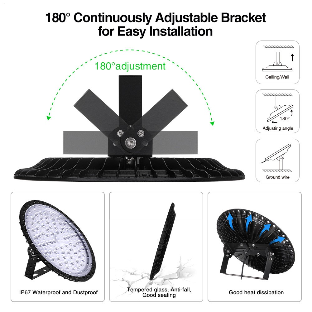 4X300W UFO LED High Bay Light Shop Lights Warehouse Commercial Lighting Lamp