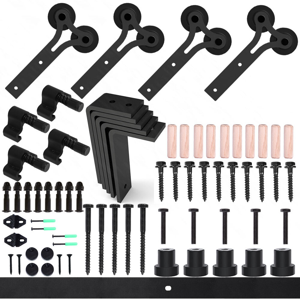 CCJH4-20FT Ceiling Mount Bracket Sliding Barn Door Hardware Kit HeavyDuty,Closet