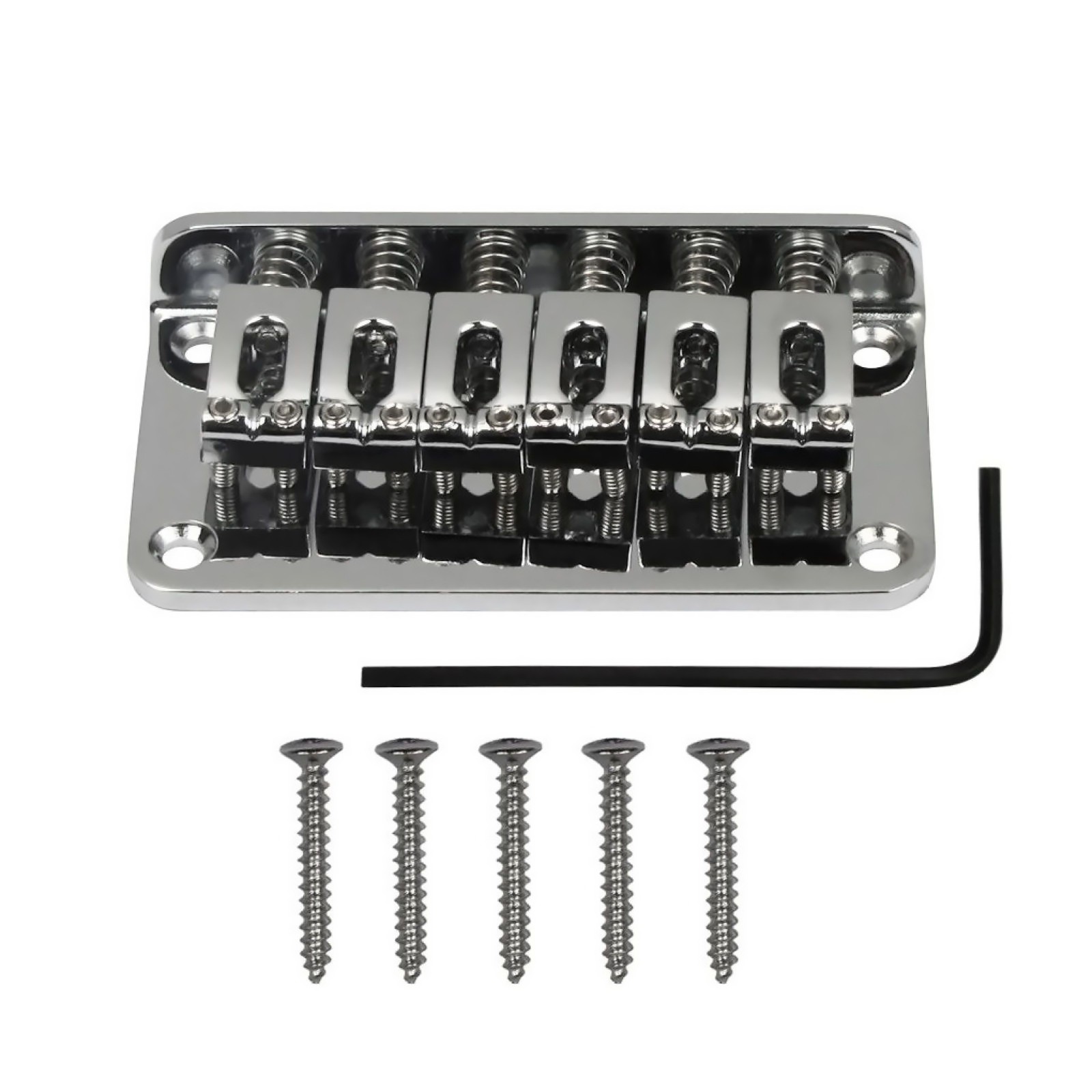Metal Chrome 6-String Electric Guitar Fixed Bridge with 10.5mm String Space