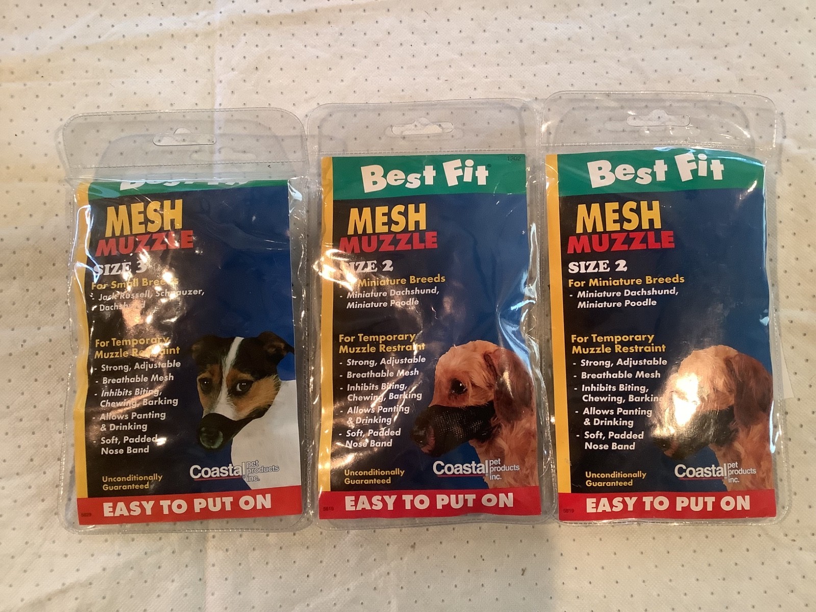 Lot of 3 Small Dog Muzzles, Size 2 & 3 Gently Used 🐶