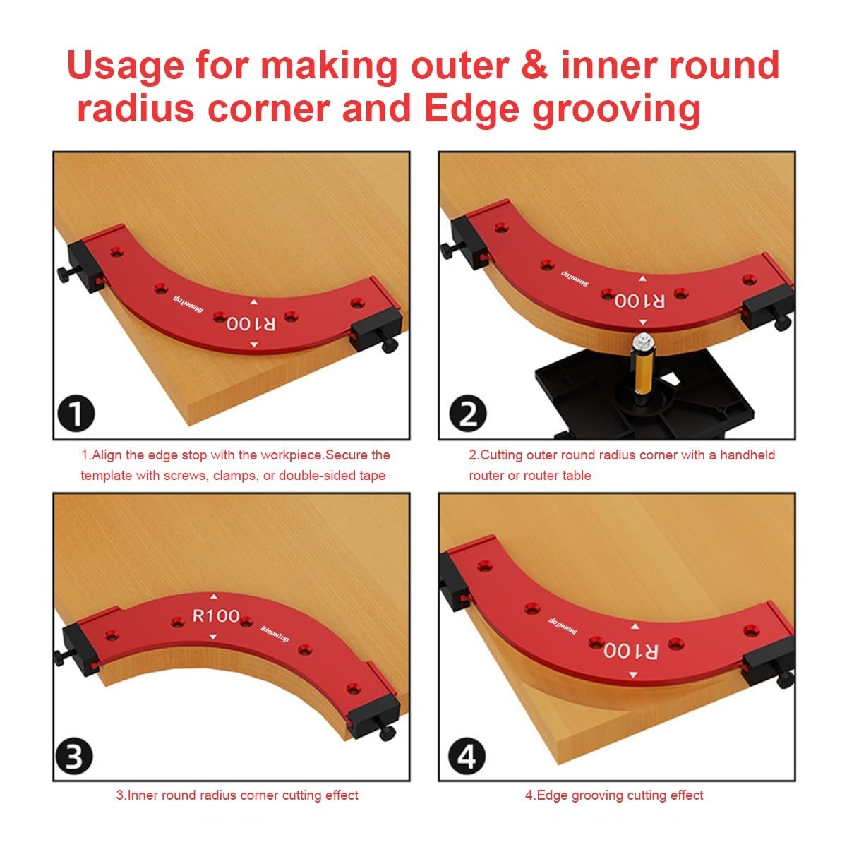 IMeanTop Router Corner Radius Template Router Radius Jig Router Corner Jig