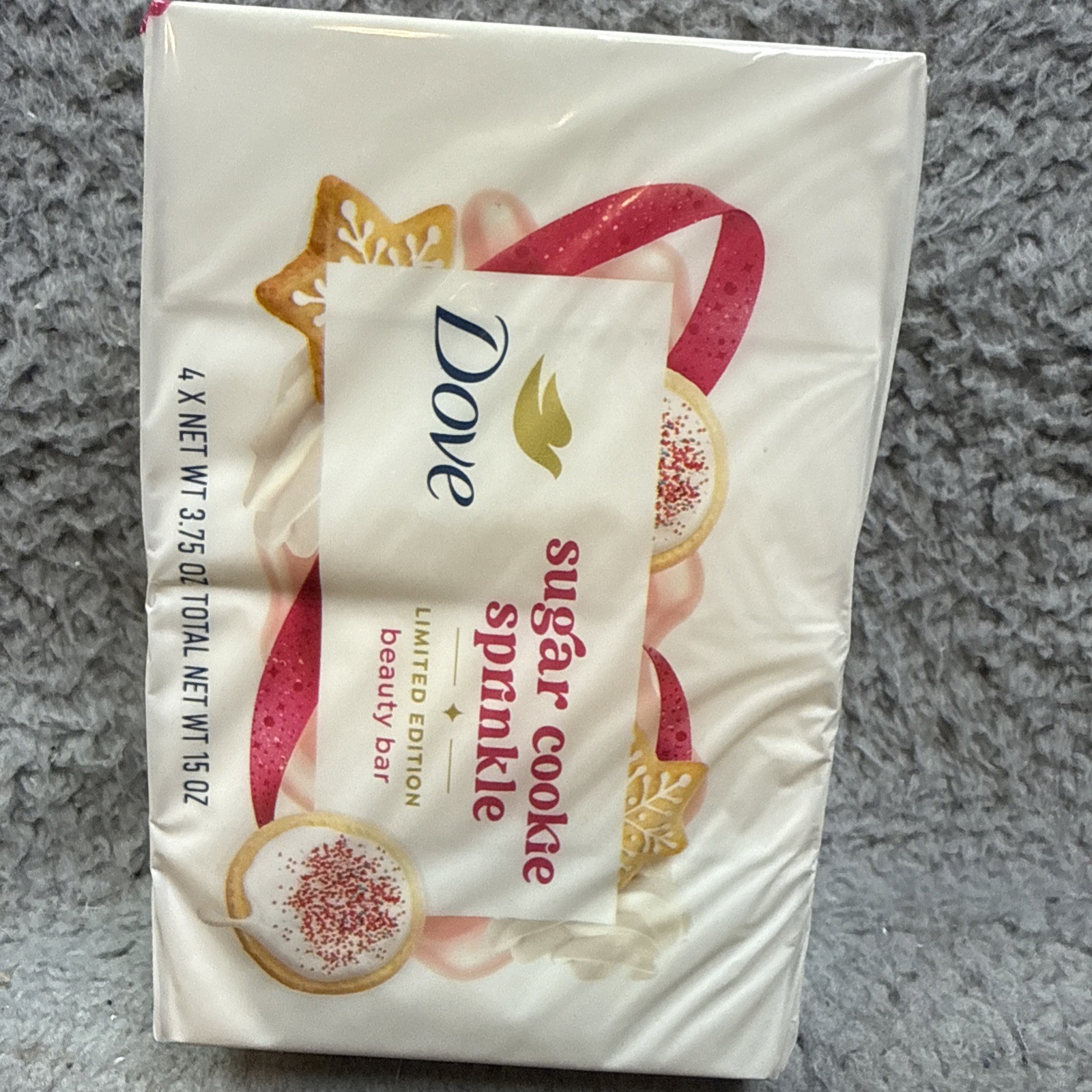 3x Dove Sugar Cookie Sprinkle Limited Edition Beaty Bar Soap 4 Bars