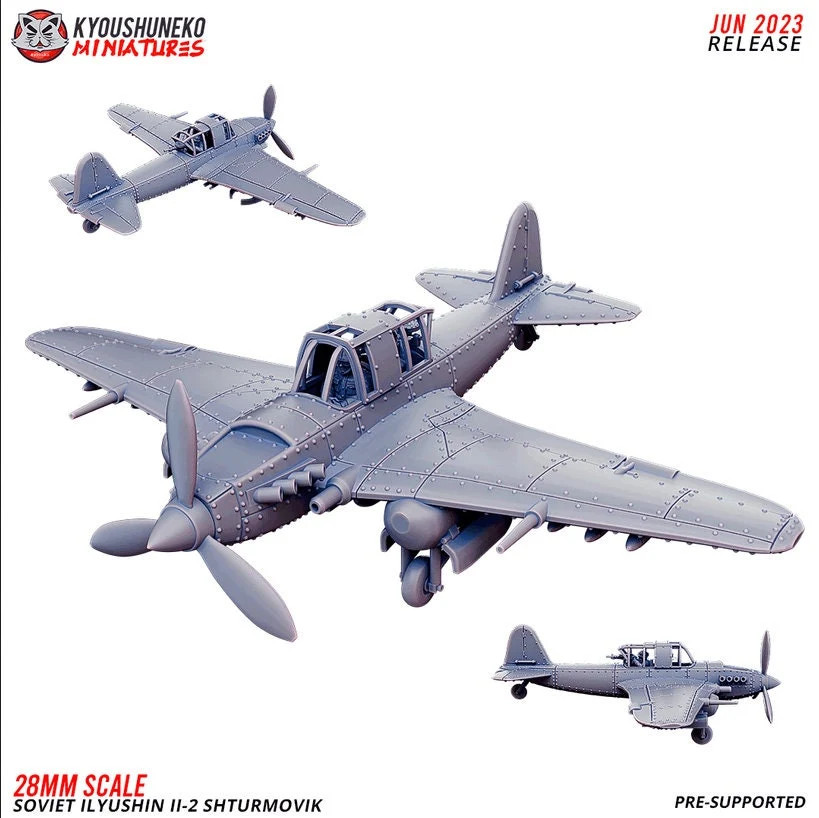 WW2 Soviet Ilyushin II-2 Shturmovik - 28mm WW2 Army - Resin Tabletop Miniature