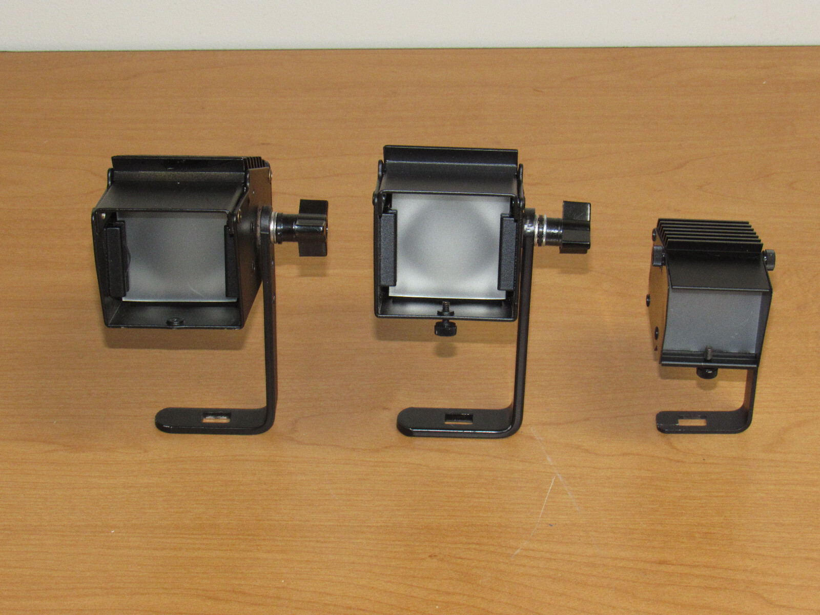 Lot of 2x Cool-Lux Mini-Cool & 1x Micro-Lux Portable Video Lights - UNTESTED