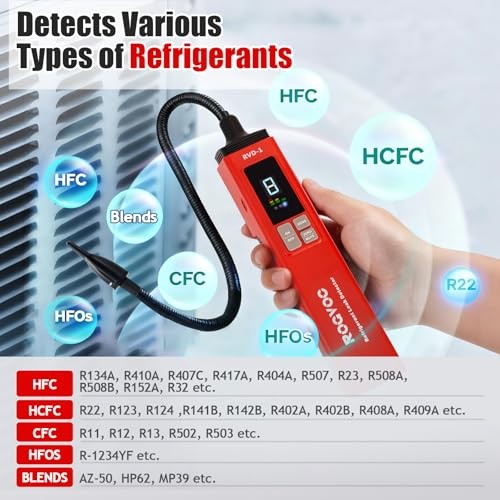 RVD1 HVAC Leak Detector - Heated Diode Sensor - Battery Powered RVD1
