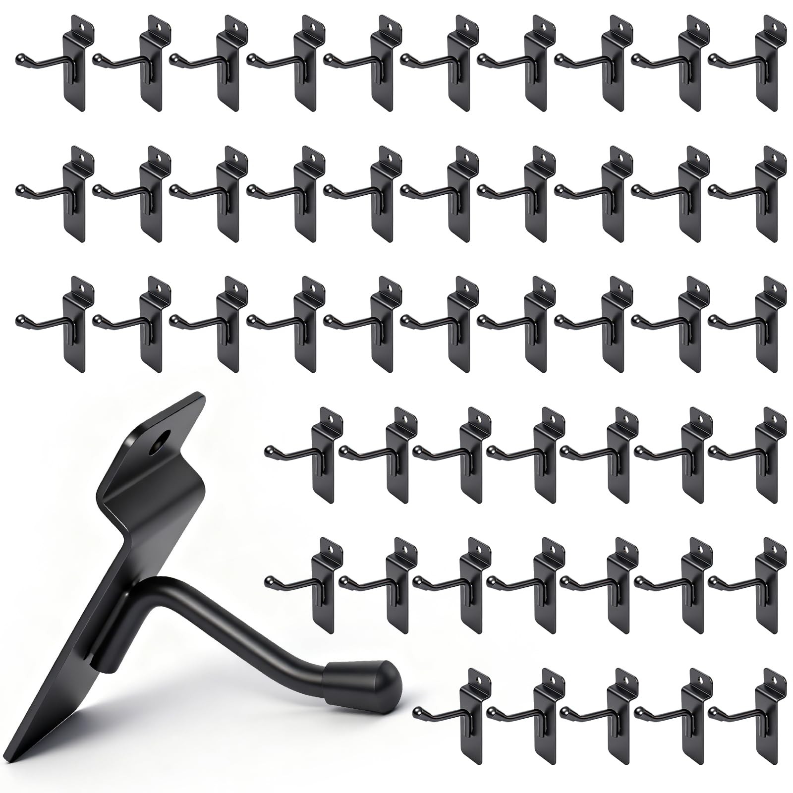 50 Pack RShaped Slatwall Accessories Display Hooks 2 Inch Heavy Duty