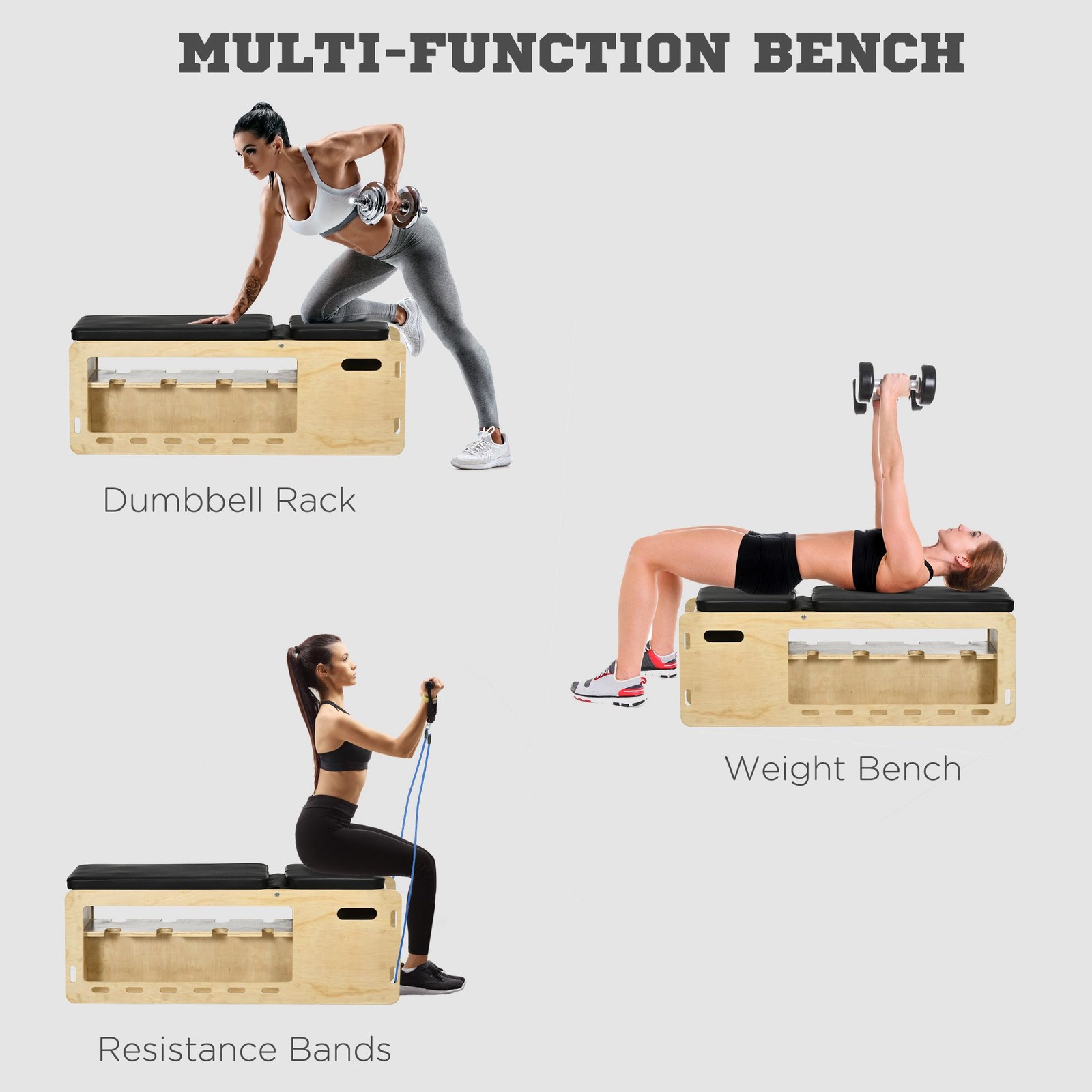 Adjustable Weight Bench Rack Storage Incline Workout Bench