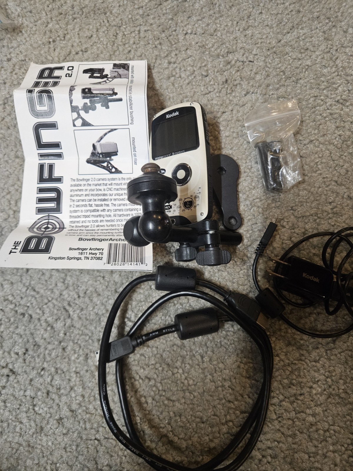 Kodak Playsport Zx3 EIS and Bowfinger 2.0 For Compound Bow