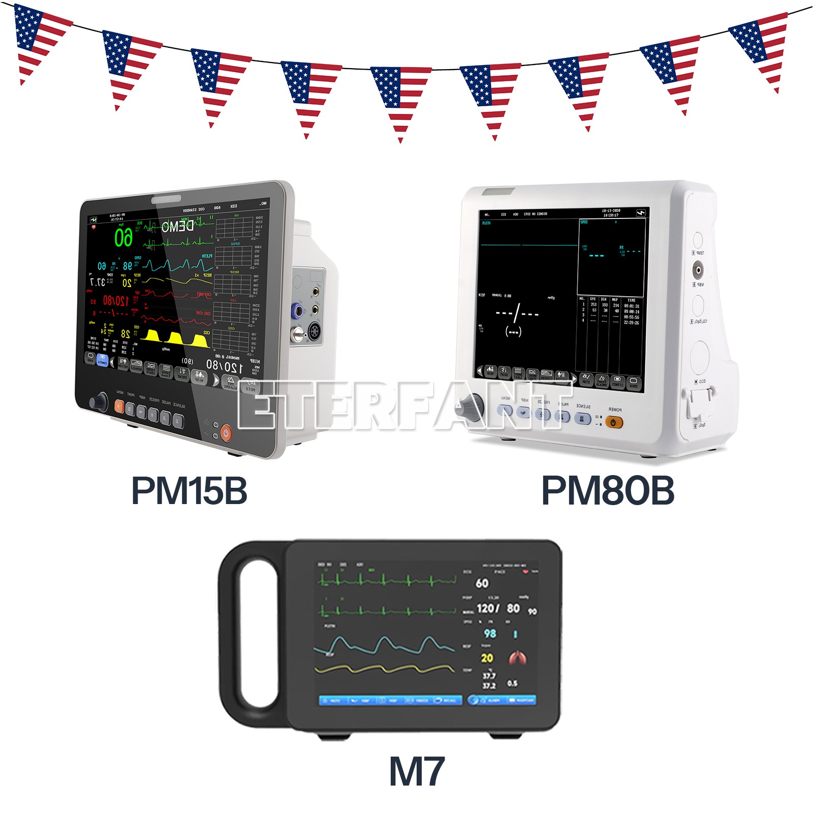 7/8/15In Patient Monitor For Hospital ICU Vital Sign NIBP SPO2 PR TEMP RESP ECG