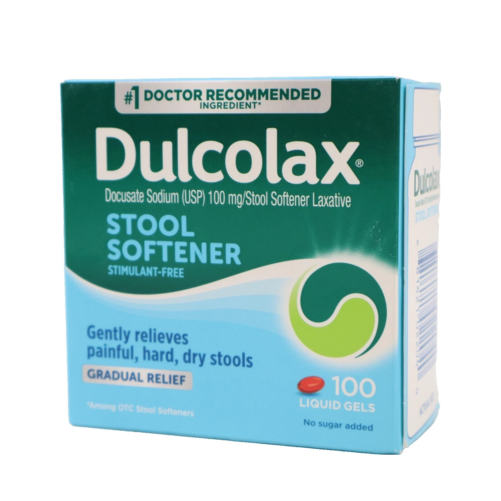Dulcolax Stool Softener Laxative Liquid Gel Capsules 100 mg 100ct Exp 08/2027+