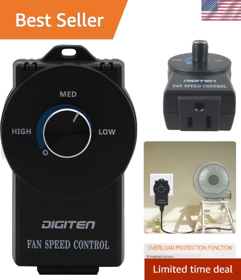 Variable Speed Controller - Energy Efficient Fan Speed Adjuster, 350W Capacity