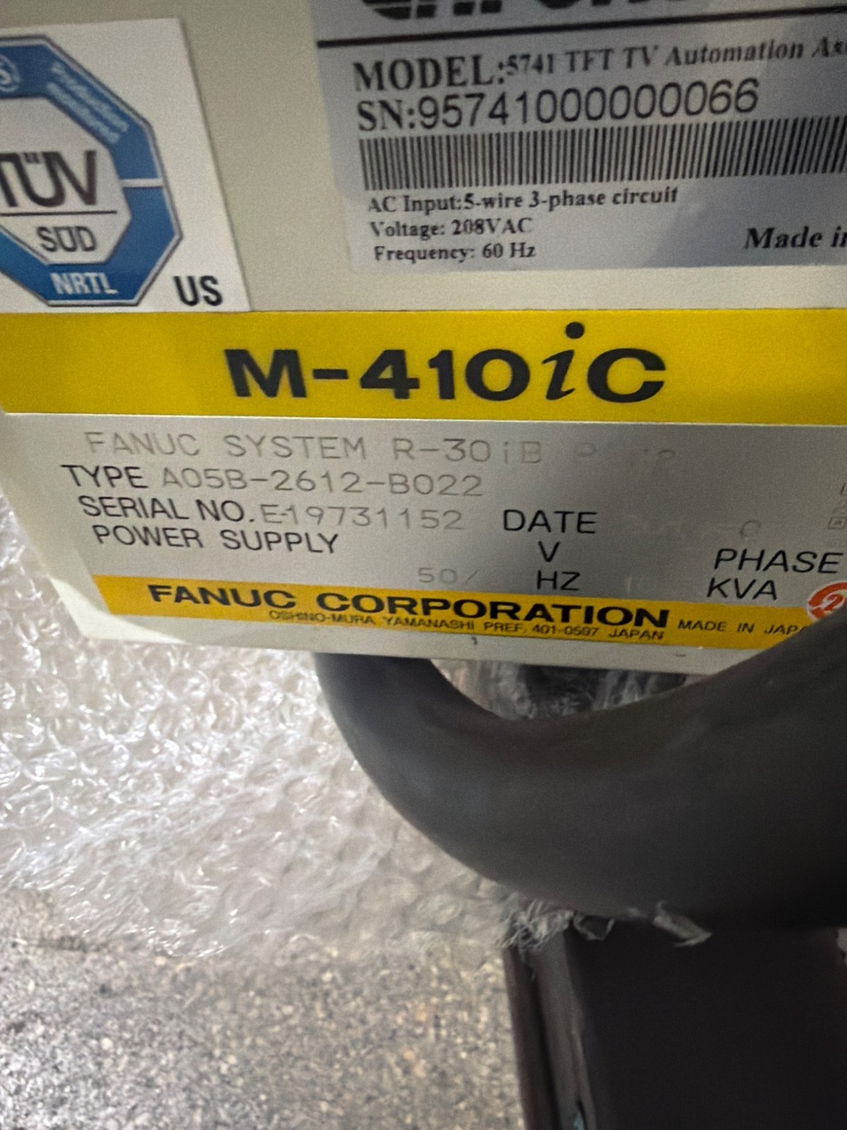 FANUC M‑410iC/500 Complete with R‑30iB Plus Controller USED