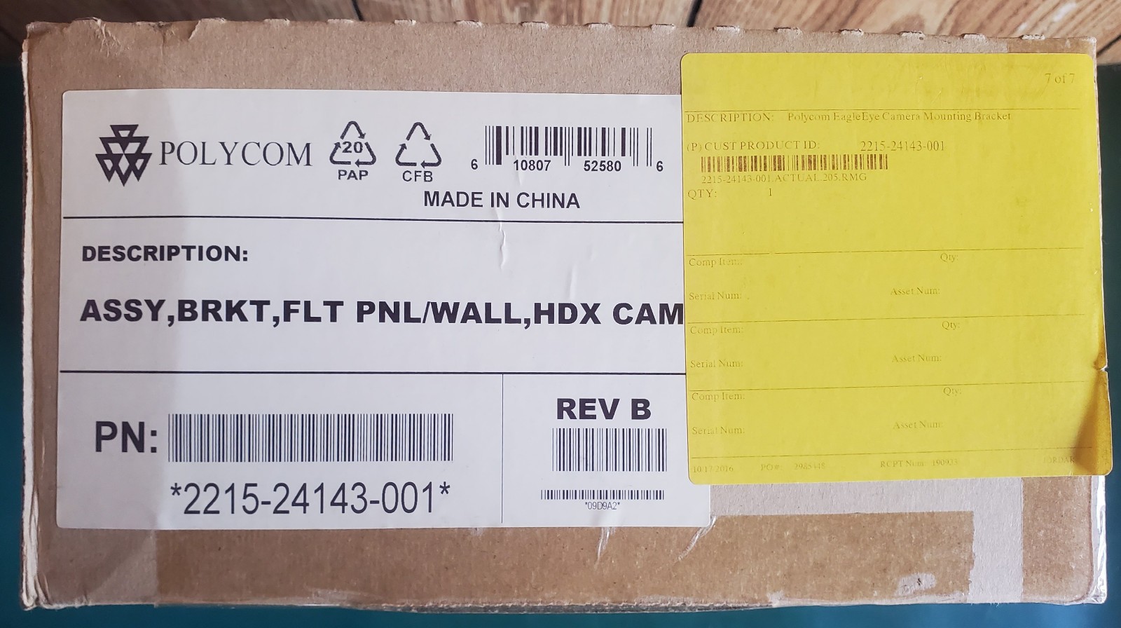 Polycom EagleEye Camera Mounting Bracket 2215-24143-001