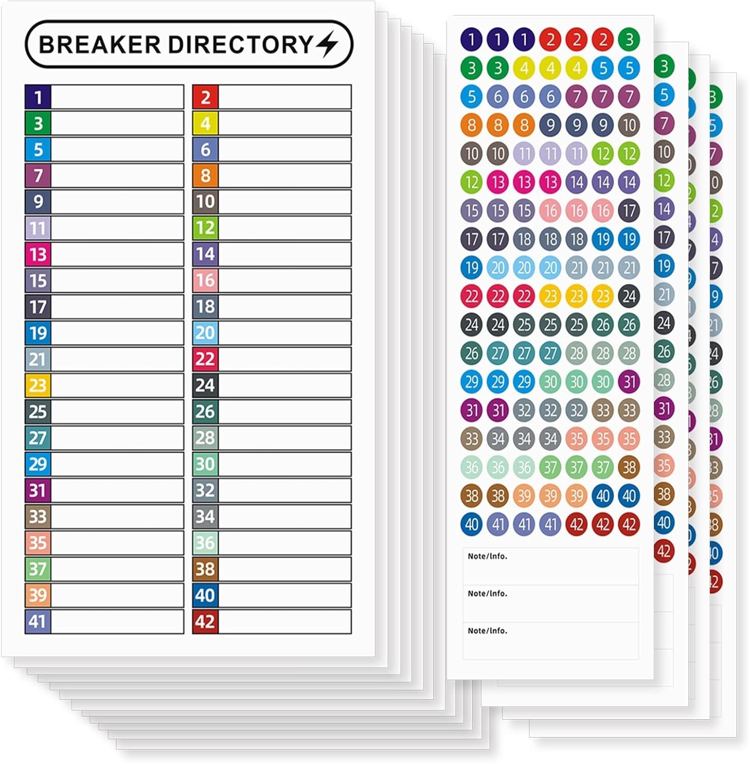 Reusable Electrical Box Labels - 16 Sheets for Easy Circuit Identification