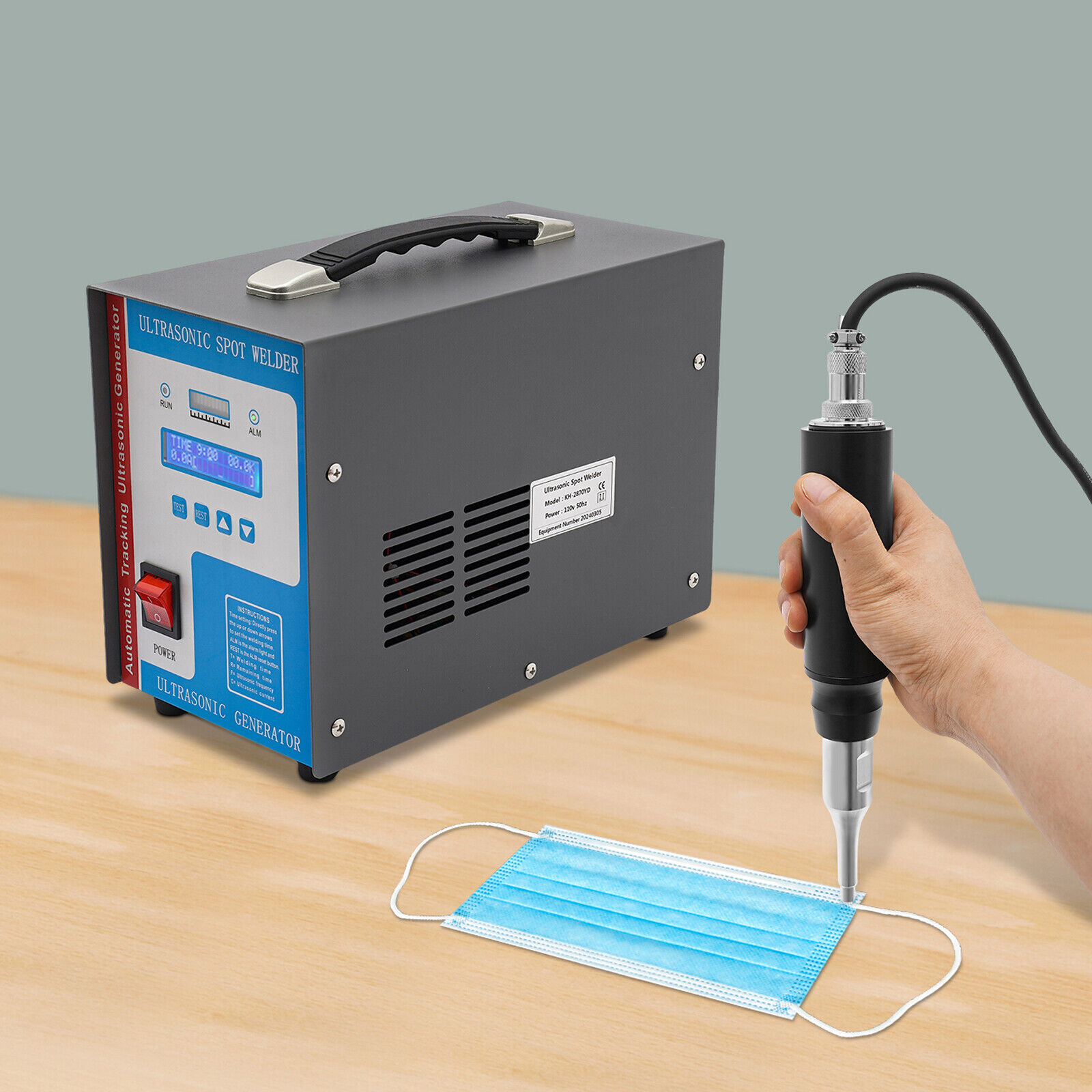 110V Portable Ultrasonic Plastic Welder Ultrasonic Spot Welding Machine 10in1