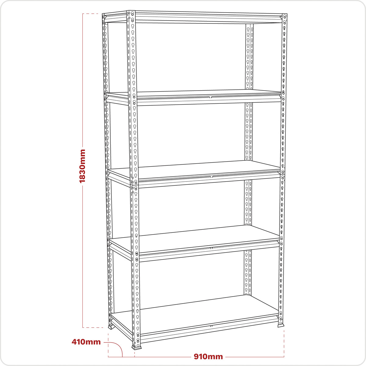 Sealey 5-Level Racking Unit 200kg Capacity Per Level AP7200