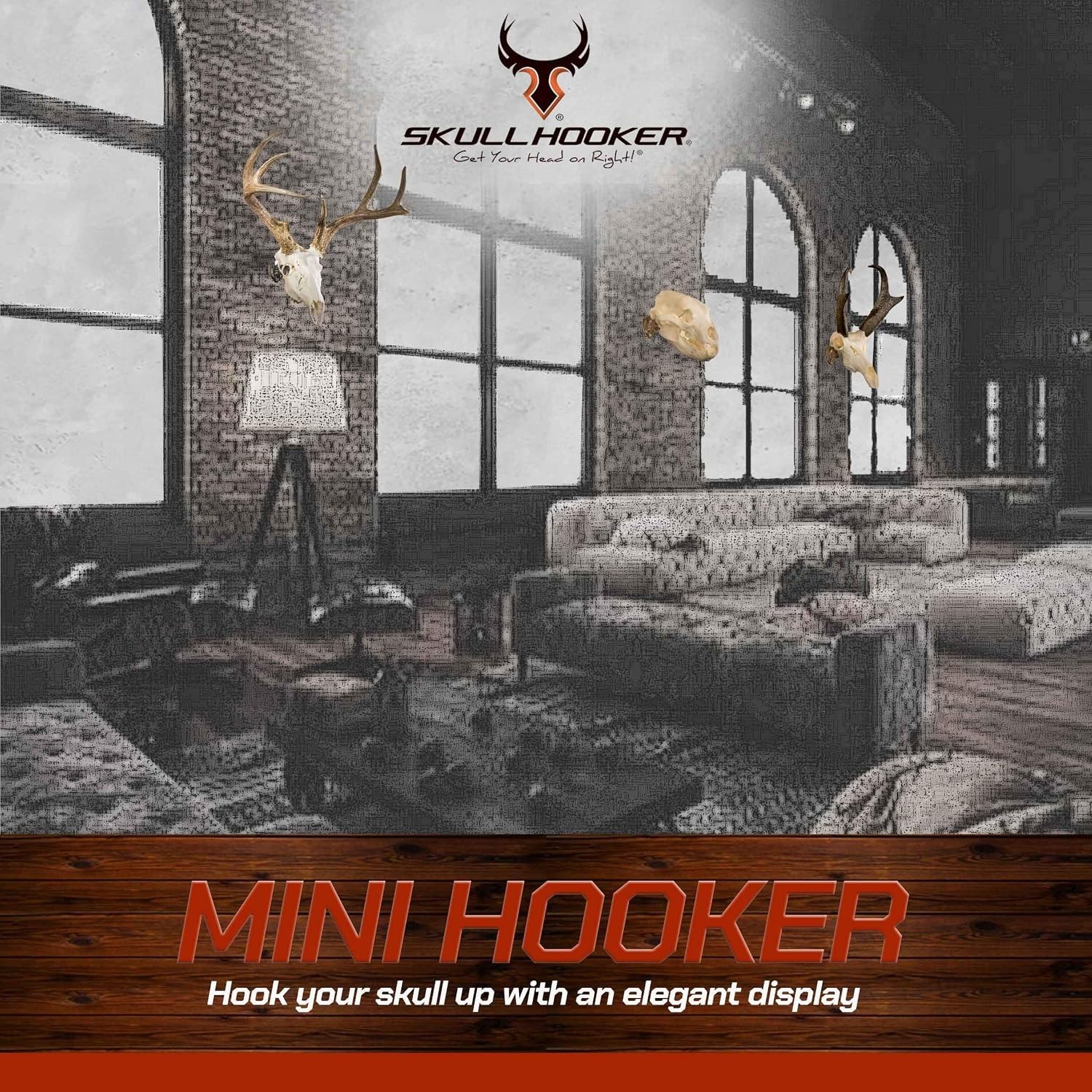 Mini Hooker Skull Hanger Kit - Black