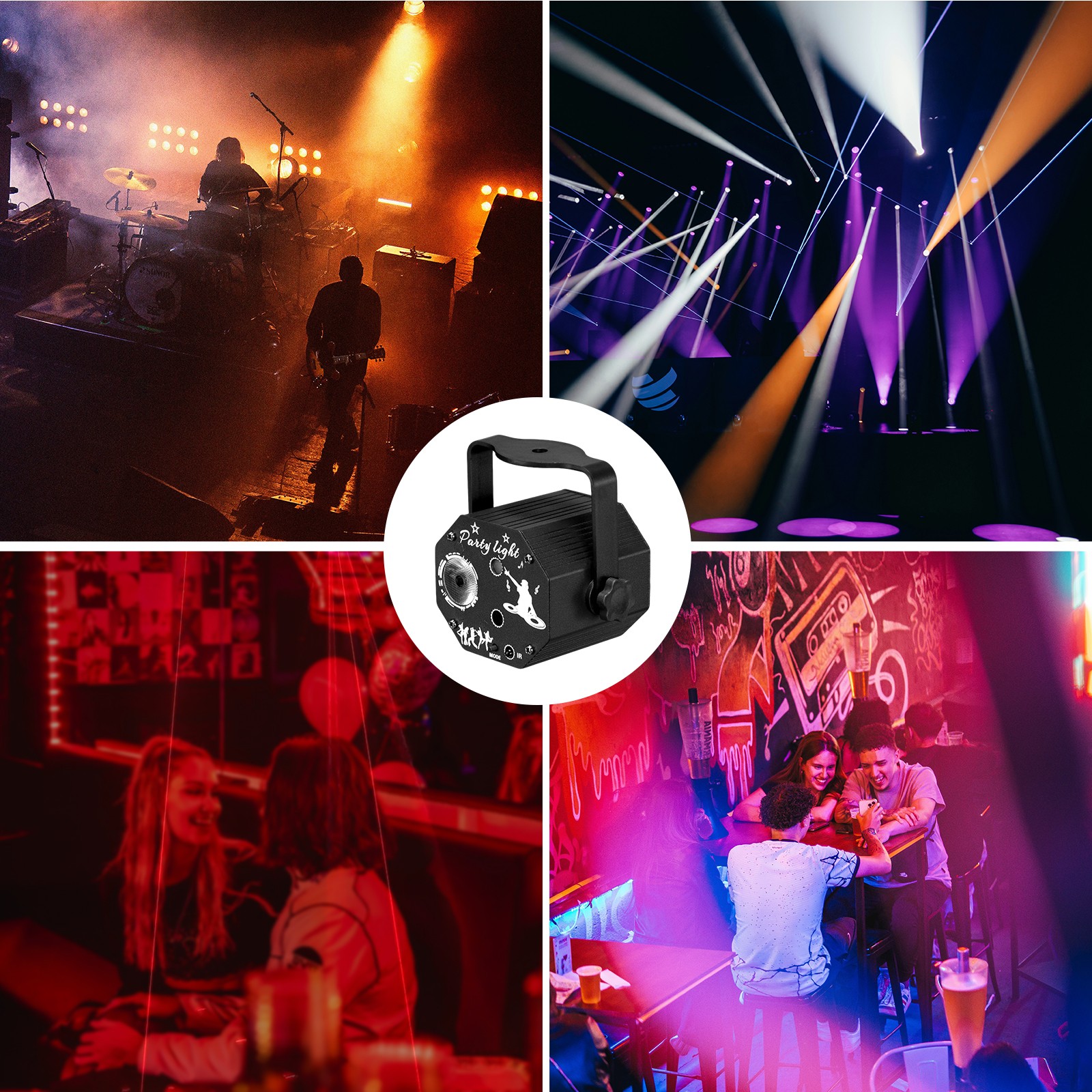 POGOLAB 72 Pattern USB Powered Party LED Lights, DJ Disco Lights Remote Control