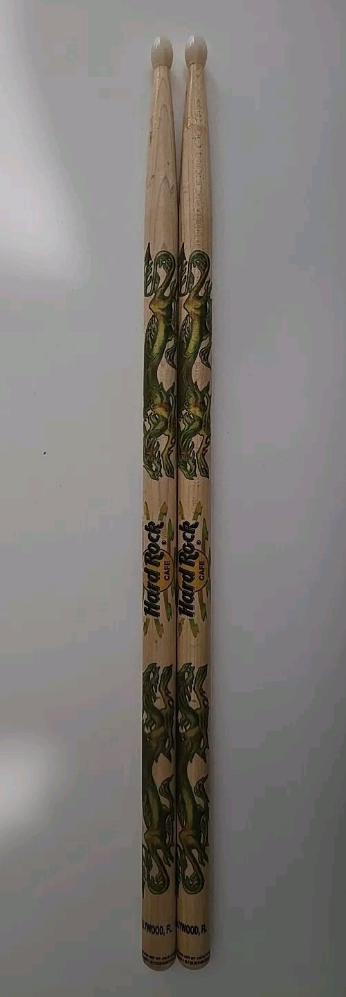 Hard Rock Cafe HRC 16" Matching Natural Wood Drum Sticks Hollywood, FL Edition