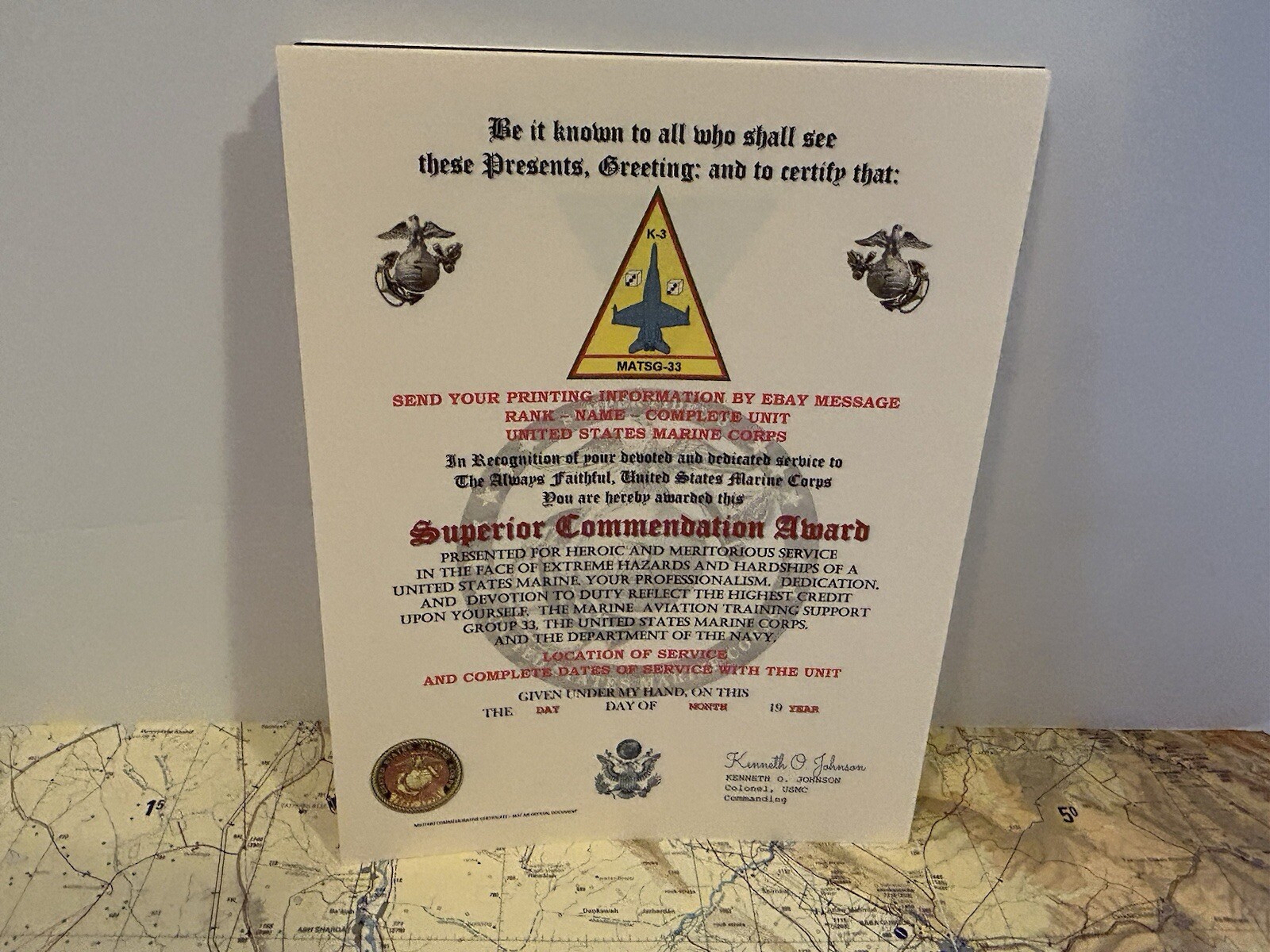 U.S.M.C. / AVIATION TRAINING SUPPORT GROUP 33 - SUPERIOR COMMENDATION AWARD