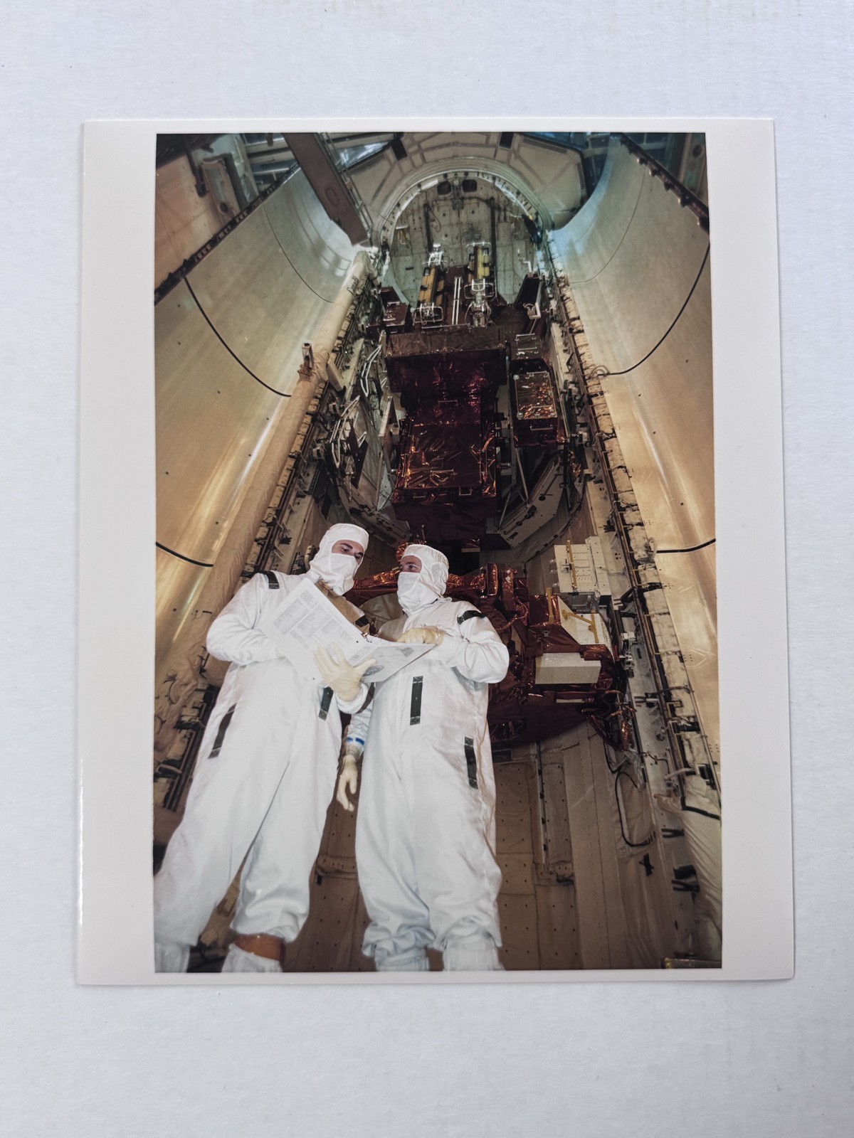 NASA STS-61 Payload Bay Instrument Carrier Inspection Press Photo