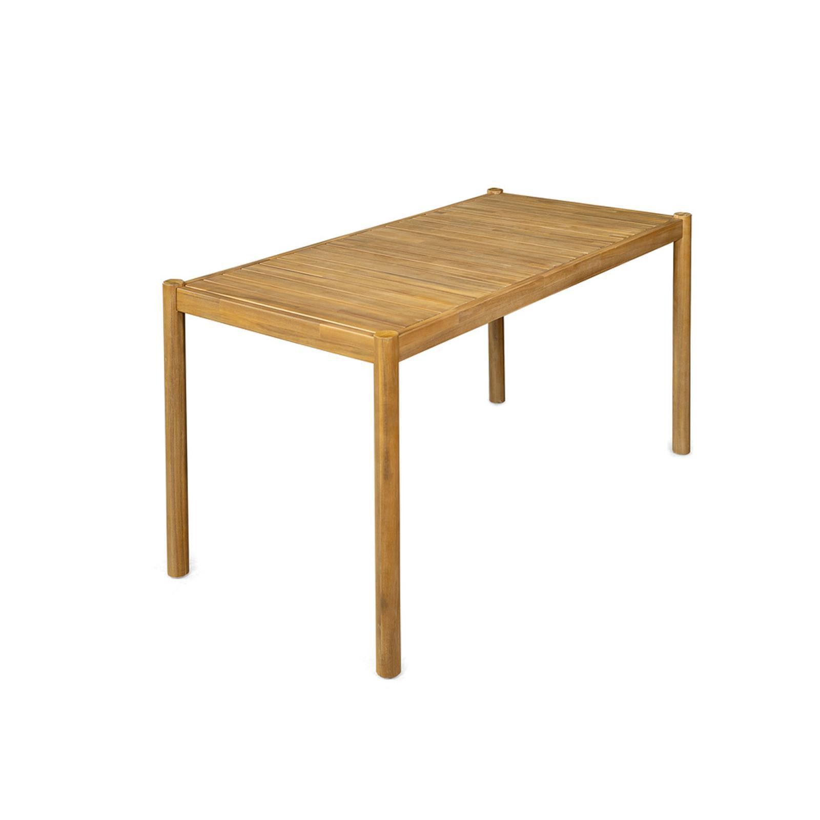 Solid Acacia Wood Patio Dining Table - Outdoor Furniture for Garden,