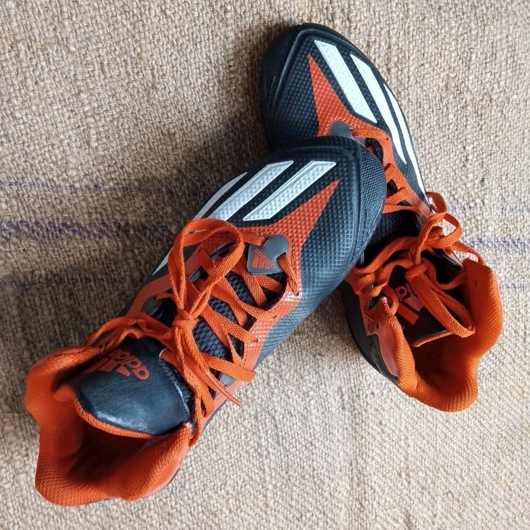 Adidas Orange Black Football soccer futbol Grass Cleats quickframe iron skin us9