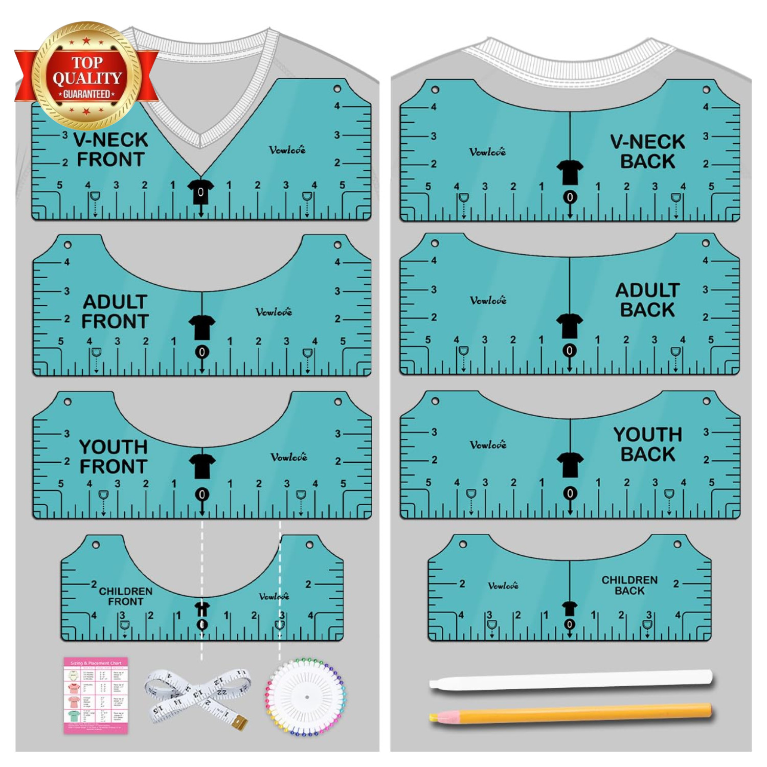 Tshirt Ruler Guide for Vinyl Alignment - T Shirt Measure Rulers Guide, Shirt Mea