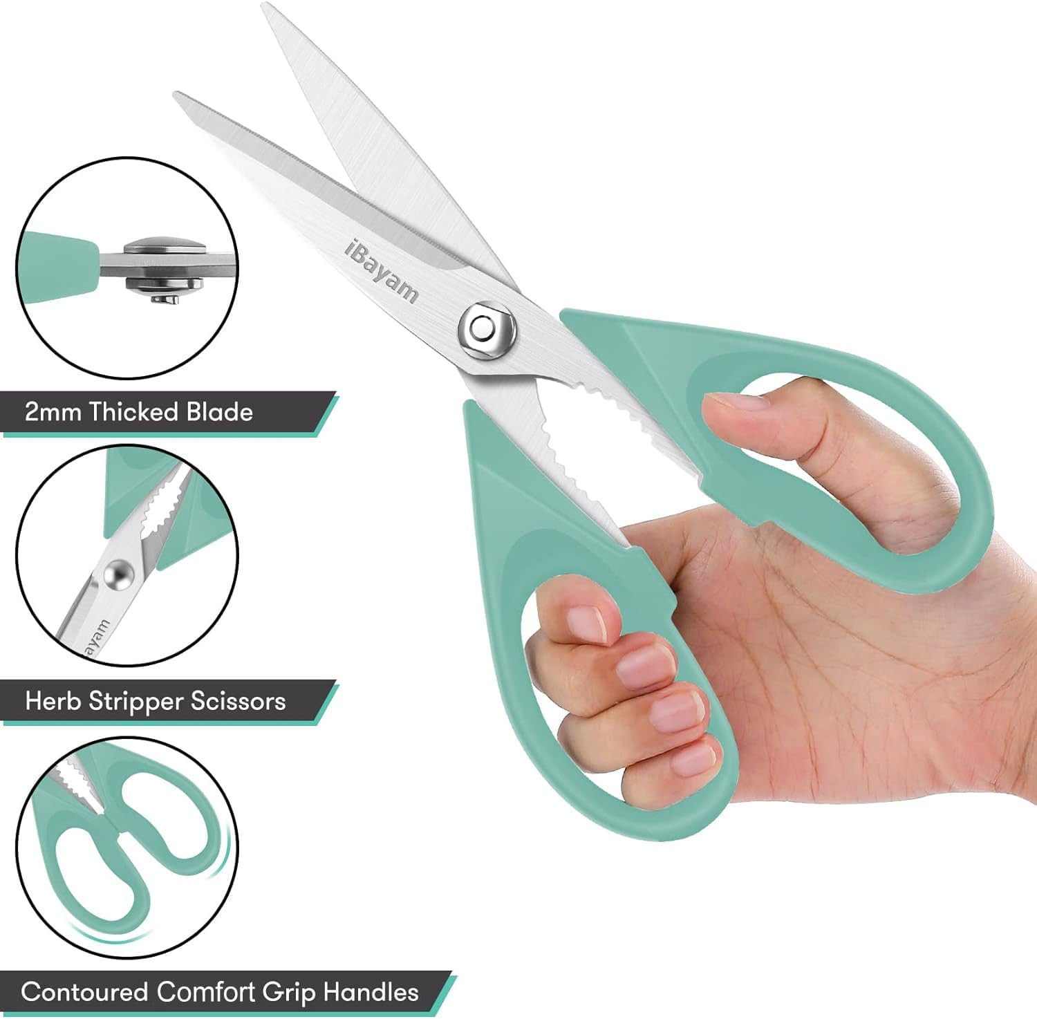 Kitchen Shears, Kitchen Scissors Heavy Duty Meat Scissors Poultry Shears, Dishw