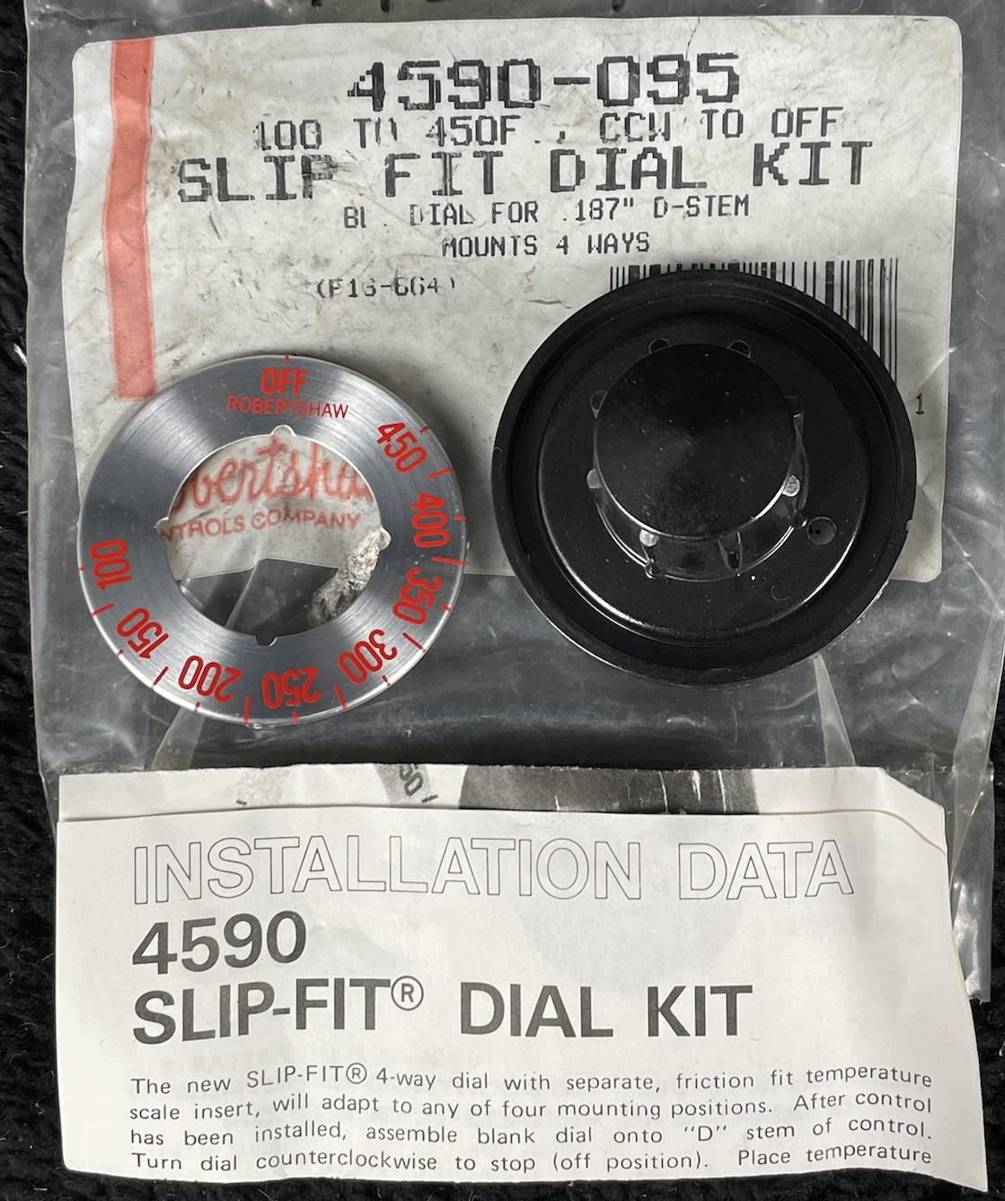 ROBERTSHAW Dial Kit 100 Degrees to 450 Degrees 4590-095 Stove Knob Dial OEM PART