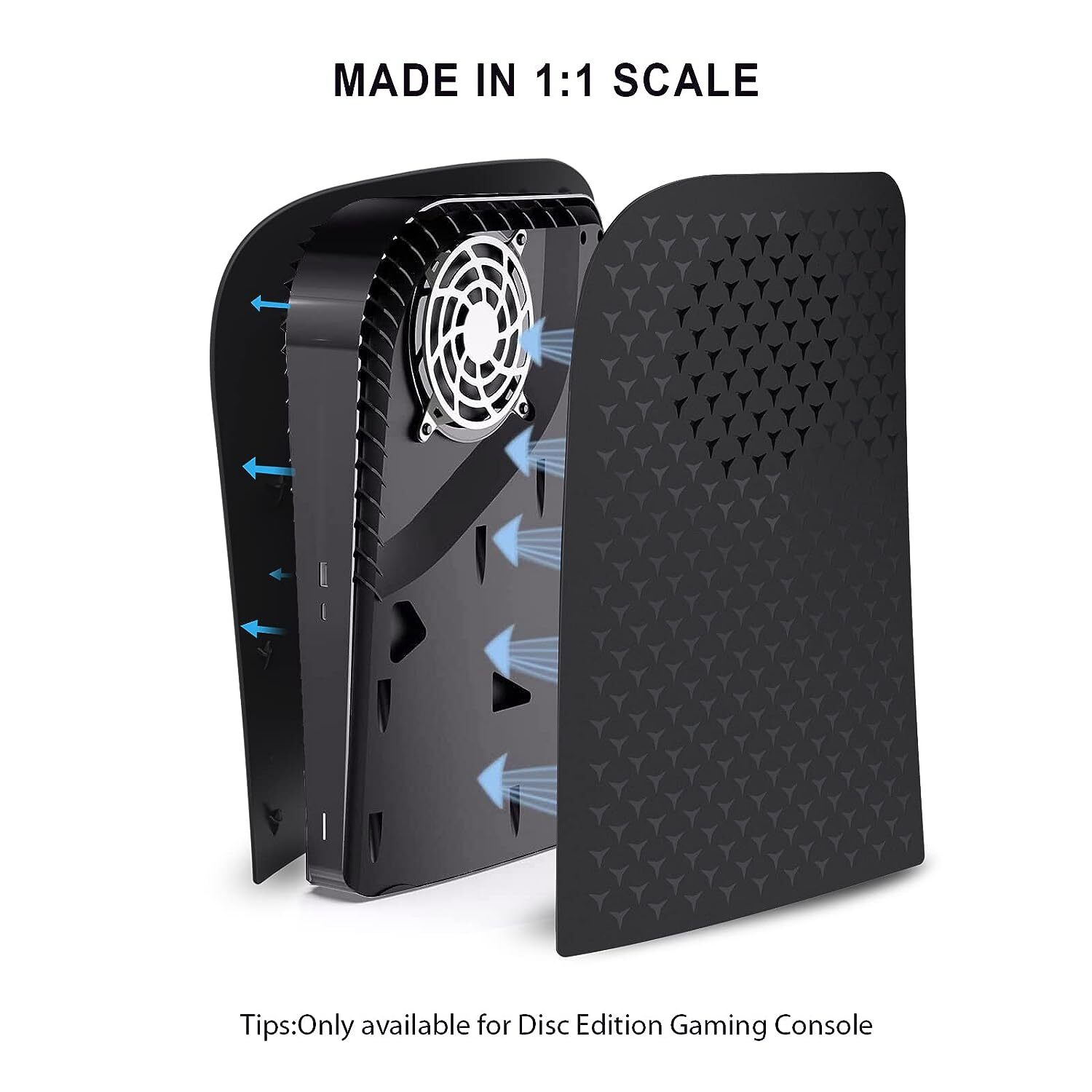 PS5 Console Panel with Fan Vent, Anti-Scratch ABS Case for Digital Edition