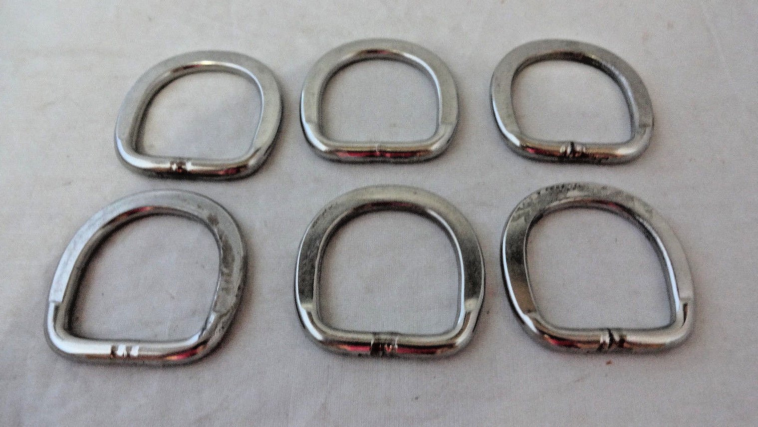 Lot of 6 Flat 1" Saddle Breast Collar Dees Horse Tack Hardware Stainless Steel