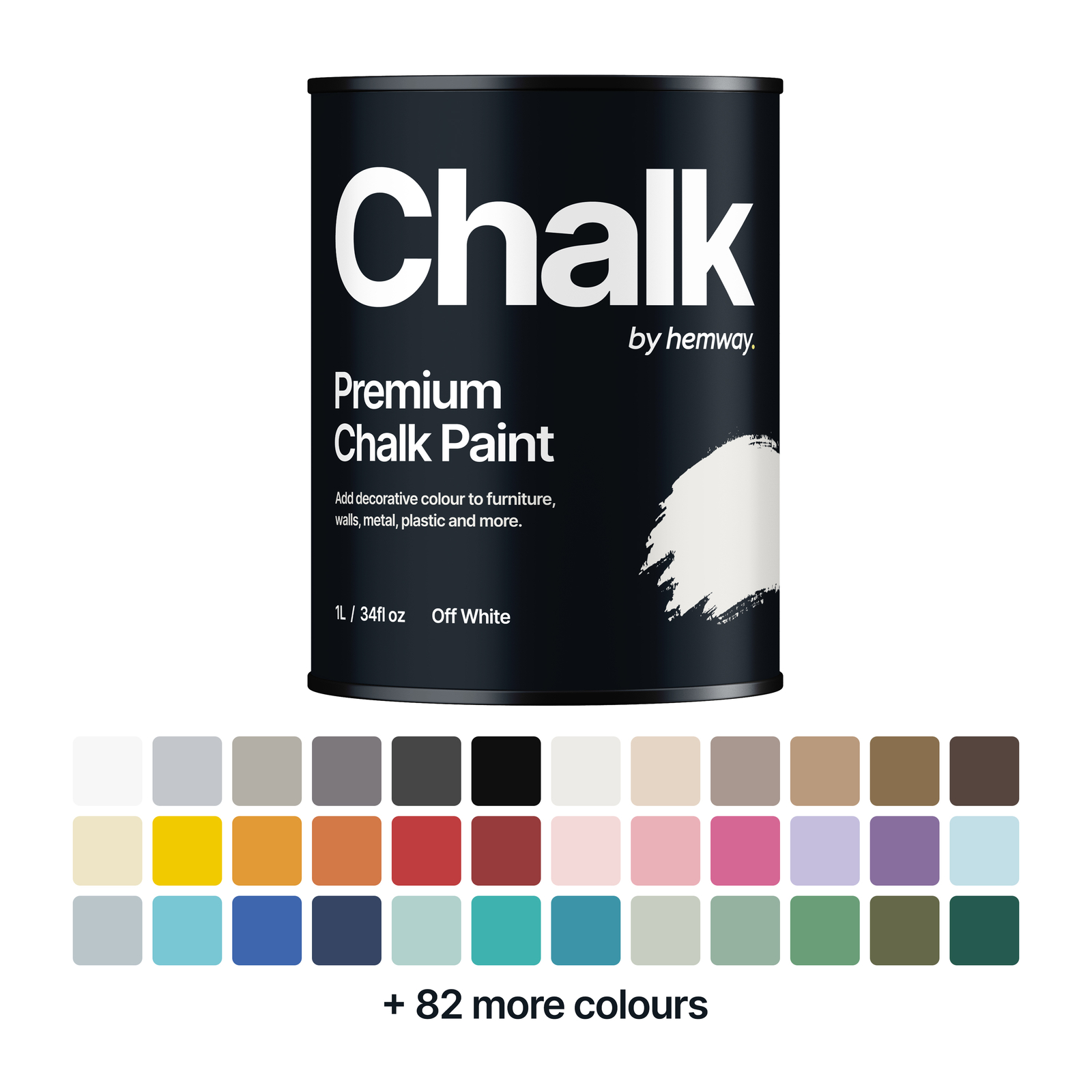 Hemway Chalk Paint Matt Wall Furniture Shabby Chic Chalky Water Based Low VOC