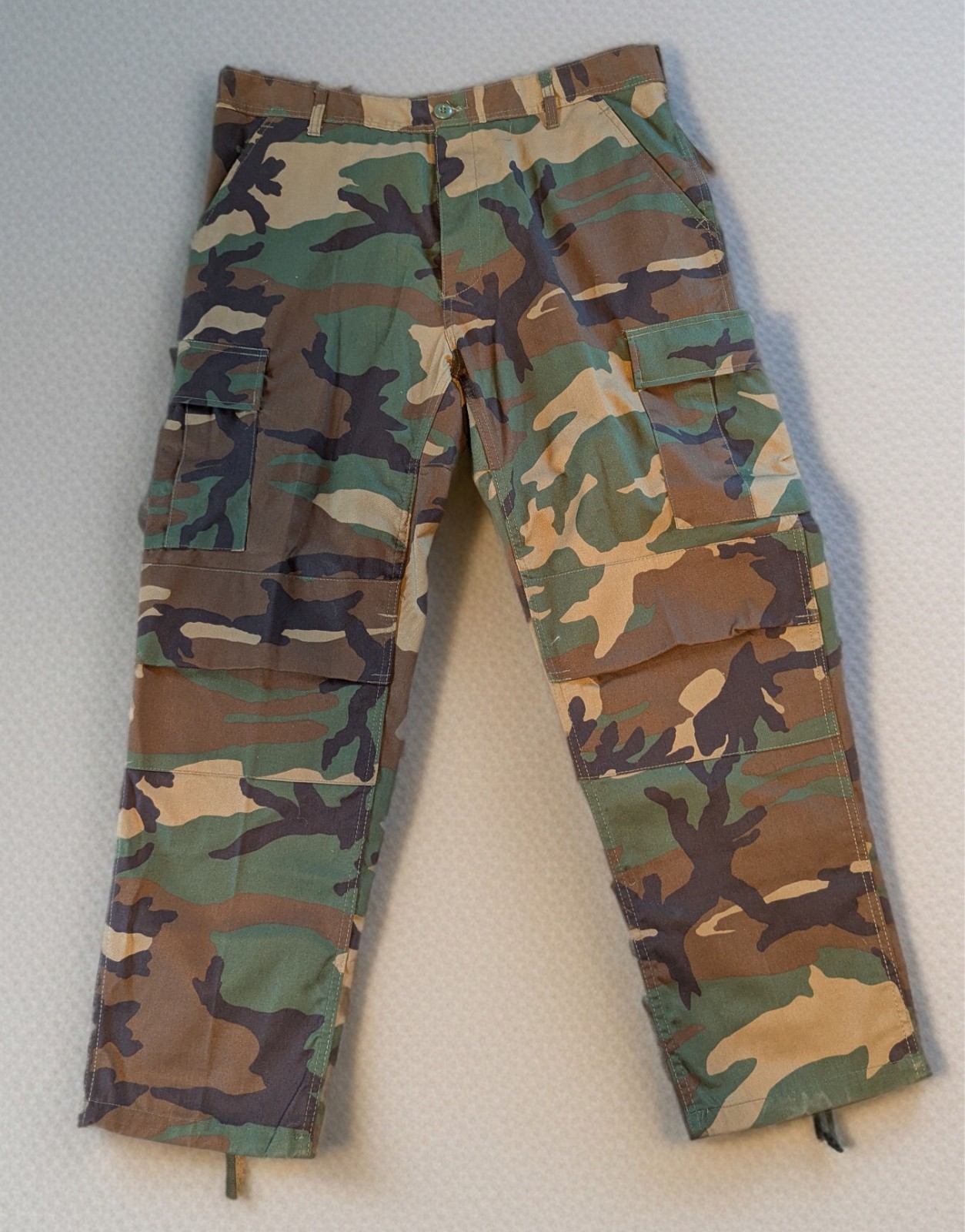 Rothco Battle Dress Uniform Tactical Cargo Pants Woodland Camo Large-Short NWT