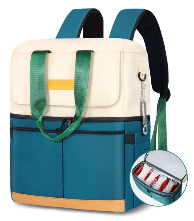 Mochila térmica impermeable doble compartimento mantiene 36 latas frías