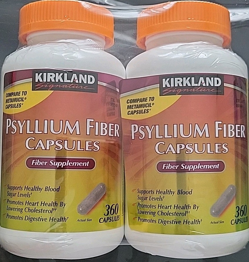Kirkland Signature Psyllium Husk Fiber Capsule 2x360 Count EXP 02/2028