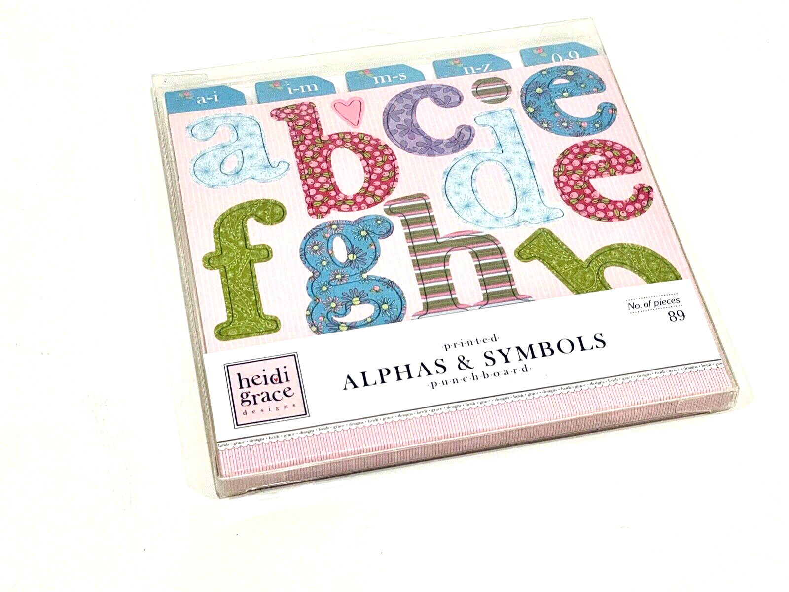 FISKARS HEIDI GRACE PUNCHBOARD ALPHAS & SYMBOLS A LITTLE BIRDS TALE 89 PIECES