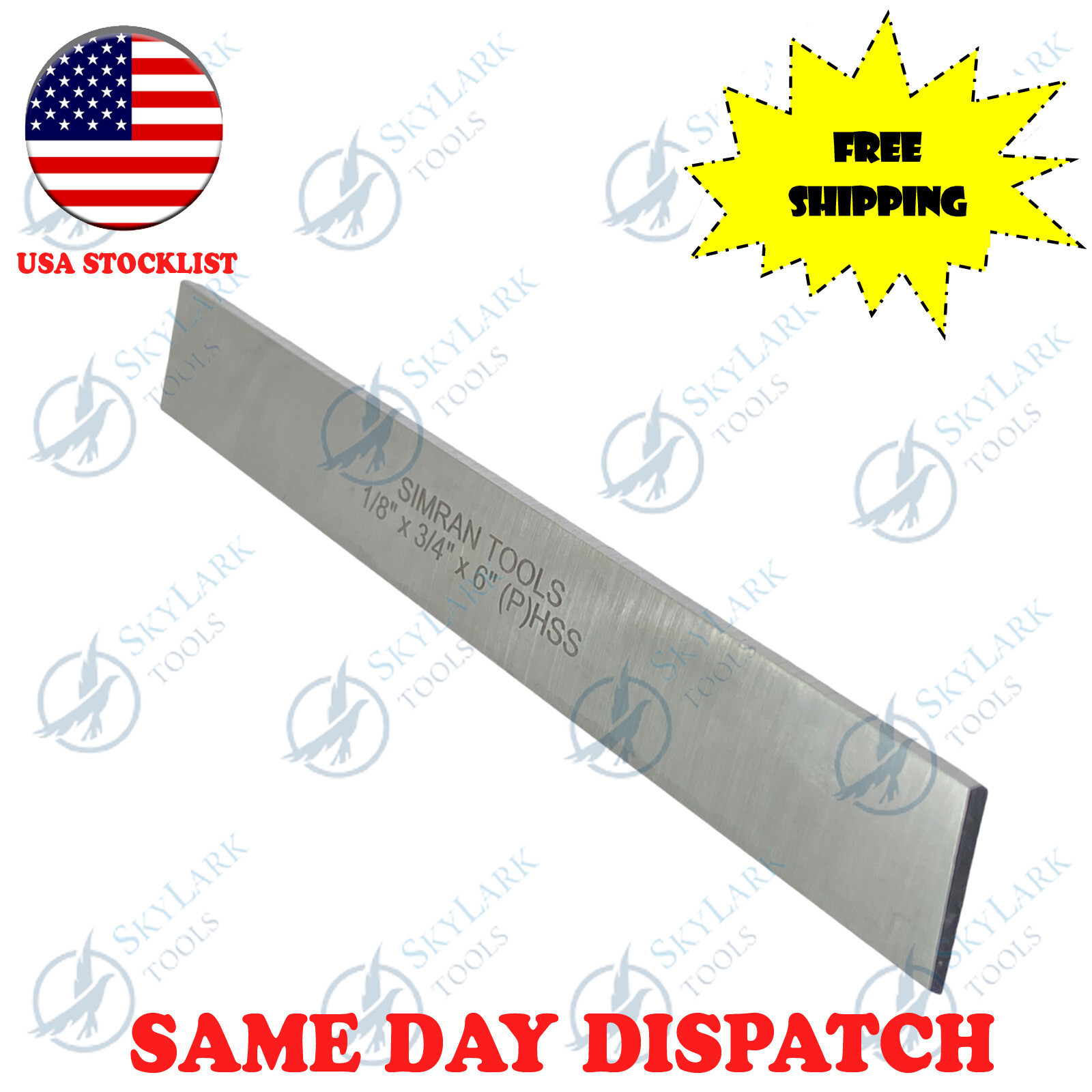 High Speed Steel 1/8 Inch x 3/4 Inch x 6 Inch Cut Off Parting Blade