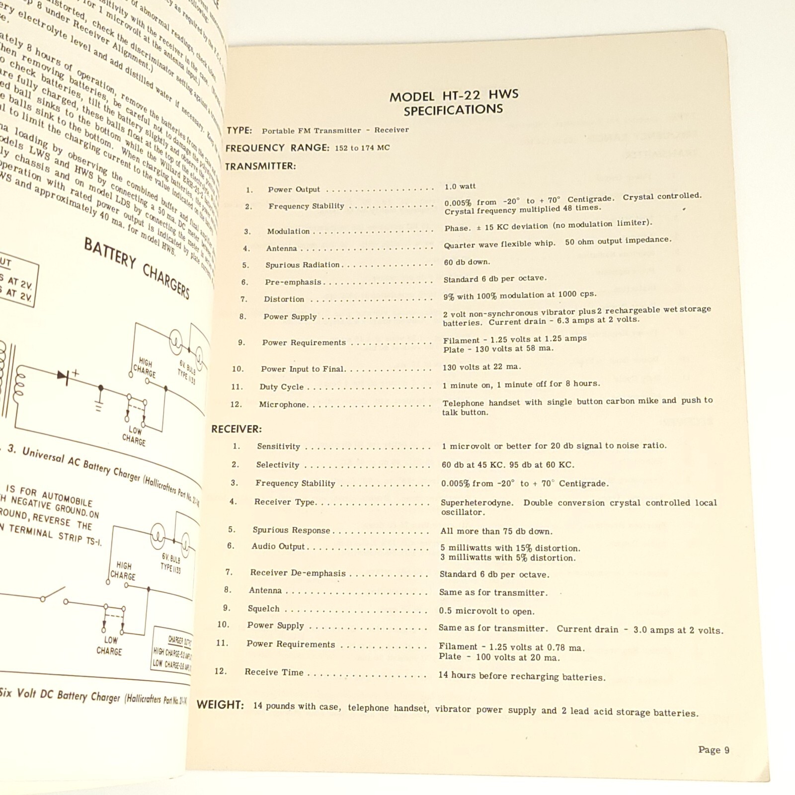 Hallicrafters Operating Service Instructions littlefone 152-174 MCHT-22LDS LWS