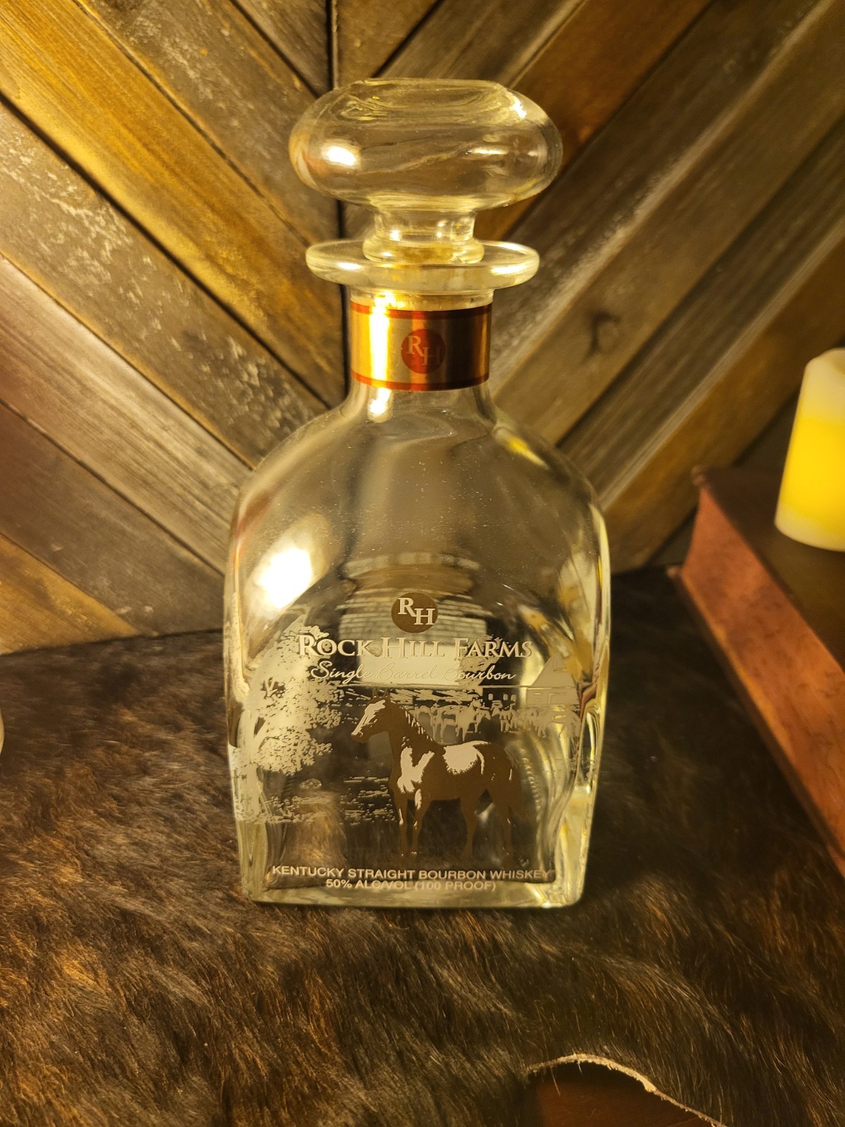 Rock Hill Farms Bourbon - Decanter Bottle 750 ML Unrinsed Collectible Excellent