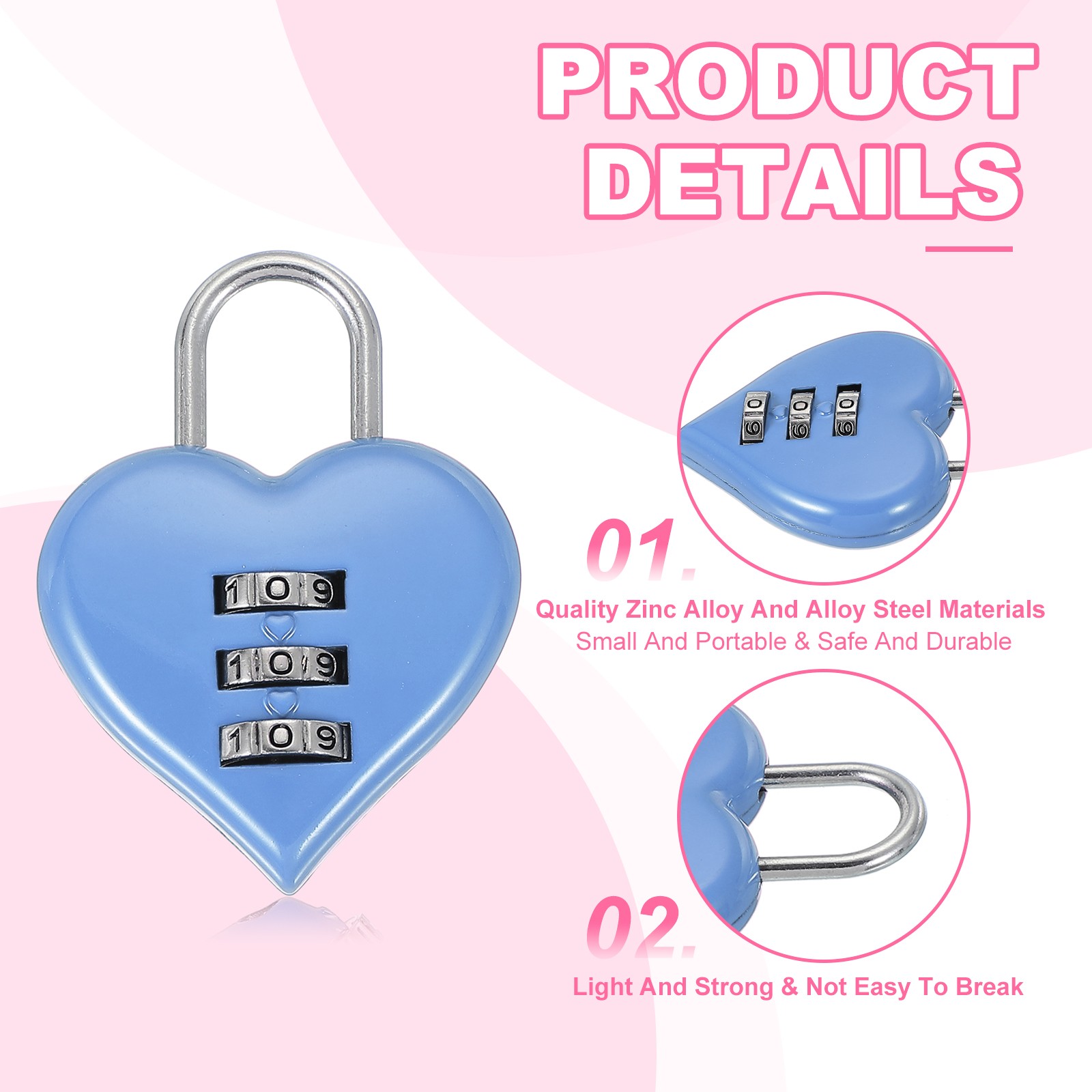2 Heart Combination For Love Locker Lock Code Blue