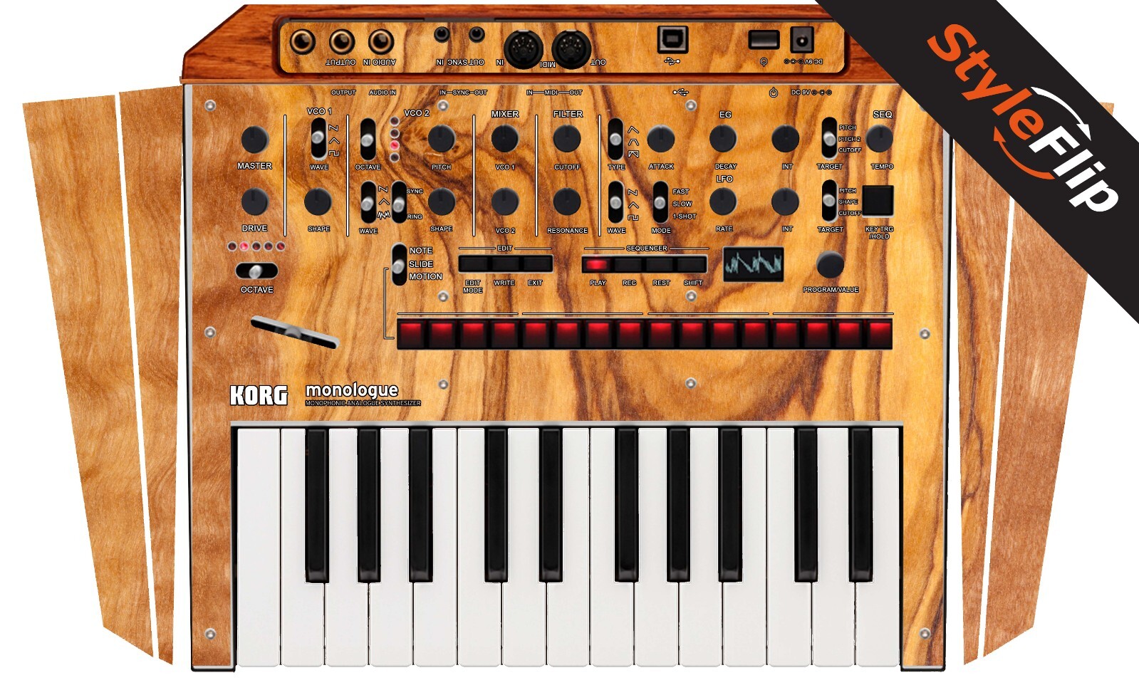 Korg Monologue Skin | Wood 6 | Protective Decal | StyleFlip Skins