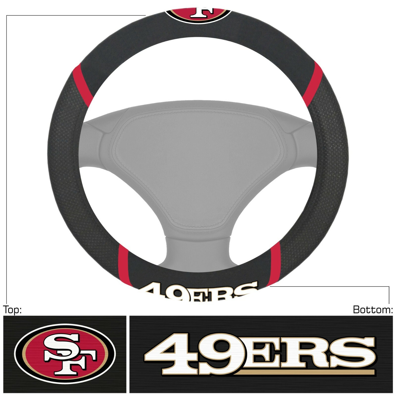 NFL San Francisco 49ers Car Truck Front Back Floor Mats & Steering Wheel Cover