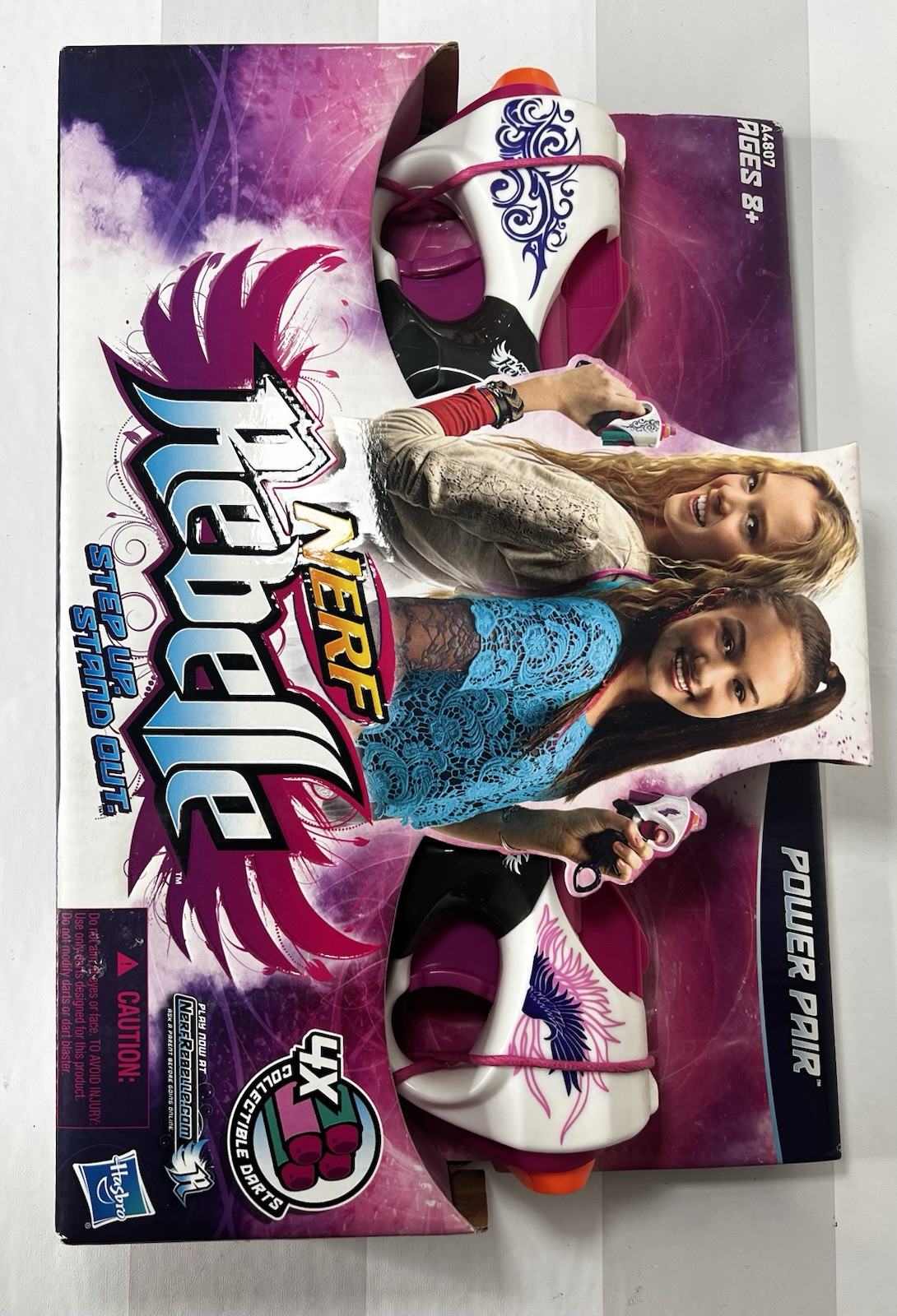 NERF Rebelle Power Pair Pack Brand New 2 Blasters 4 Darts 2013 Hasbro Pink girls