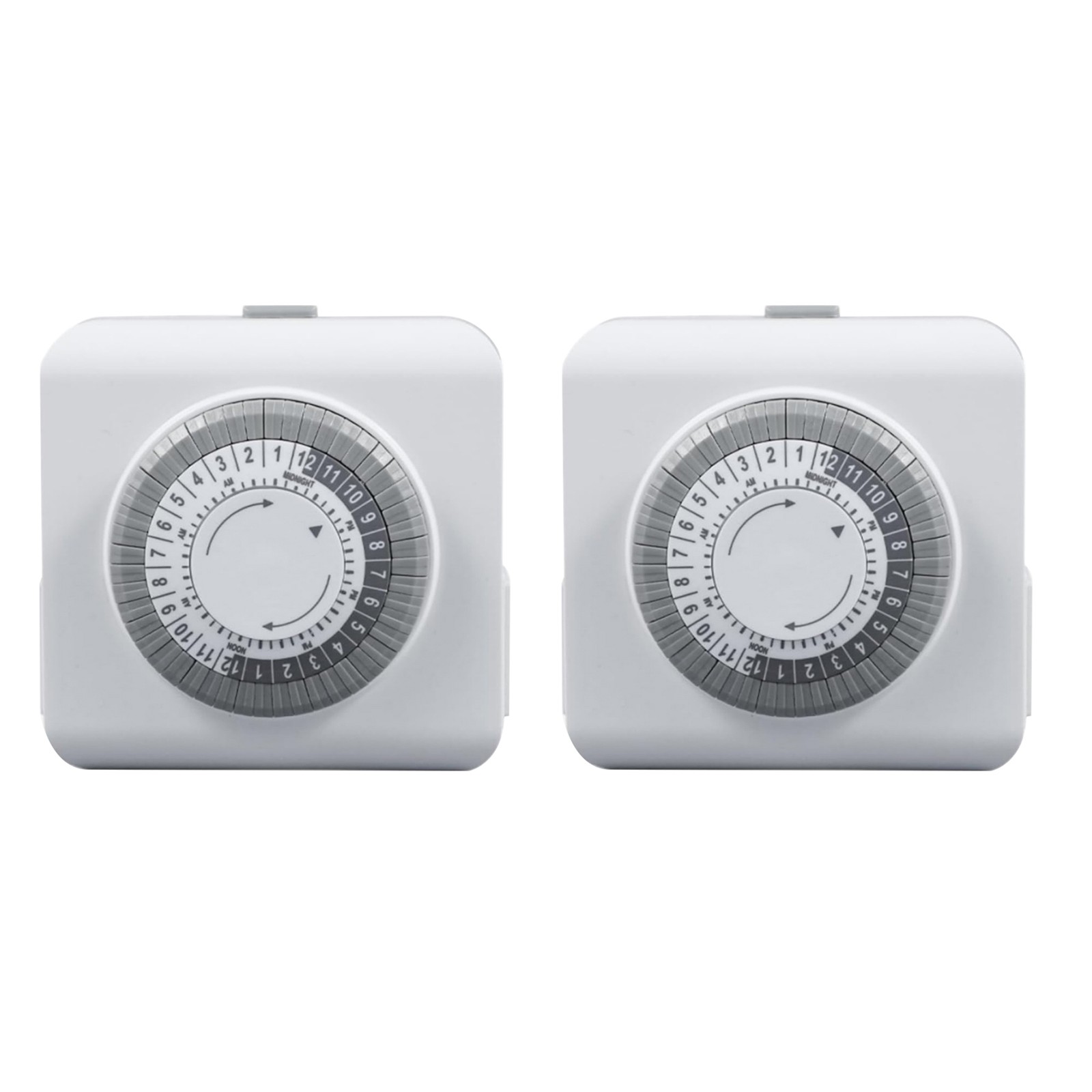 2 Pack 110-125V 3-Pin Timer Plug For Equipment Control 24-Hour Switch Device
