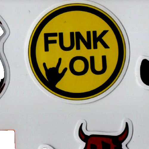 DEVIL SIGN of the HORNS HAND STICKER 7A 'FUNK YOU!' Punk HEAVY METAL Ozzy Dio #5