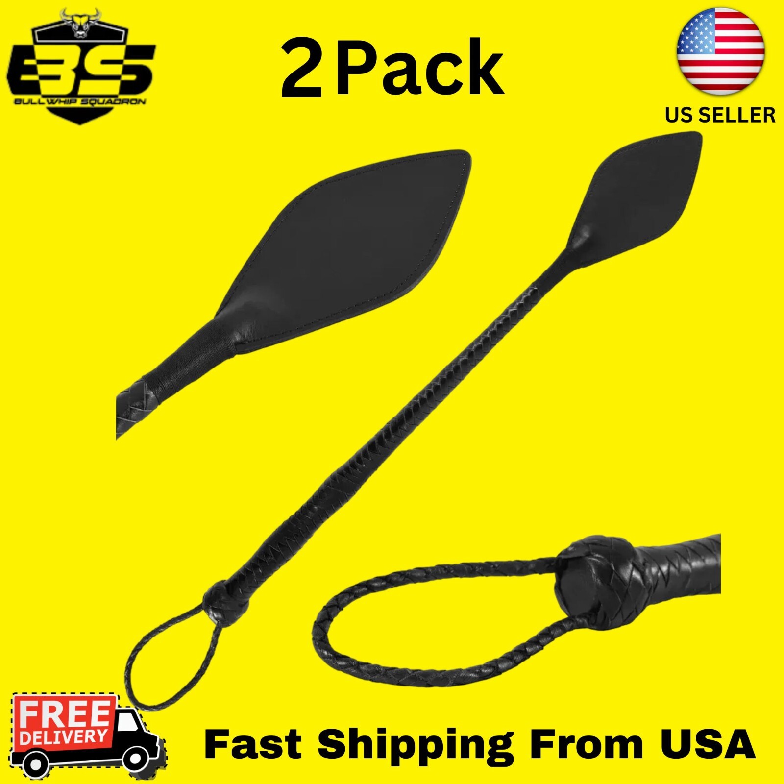 Horse Training Equestrian Equipment 24" Durable Leather Riding Crop Whip 2pack
