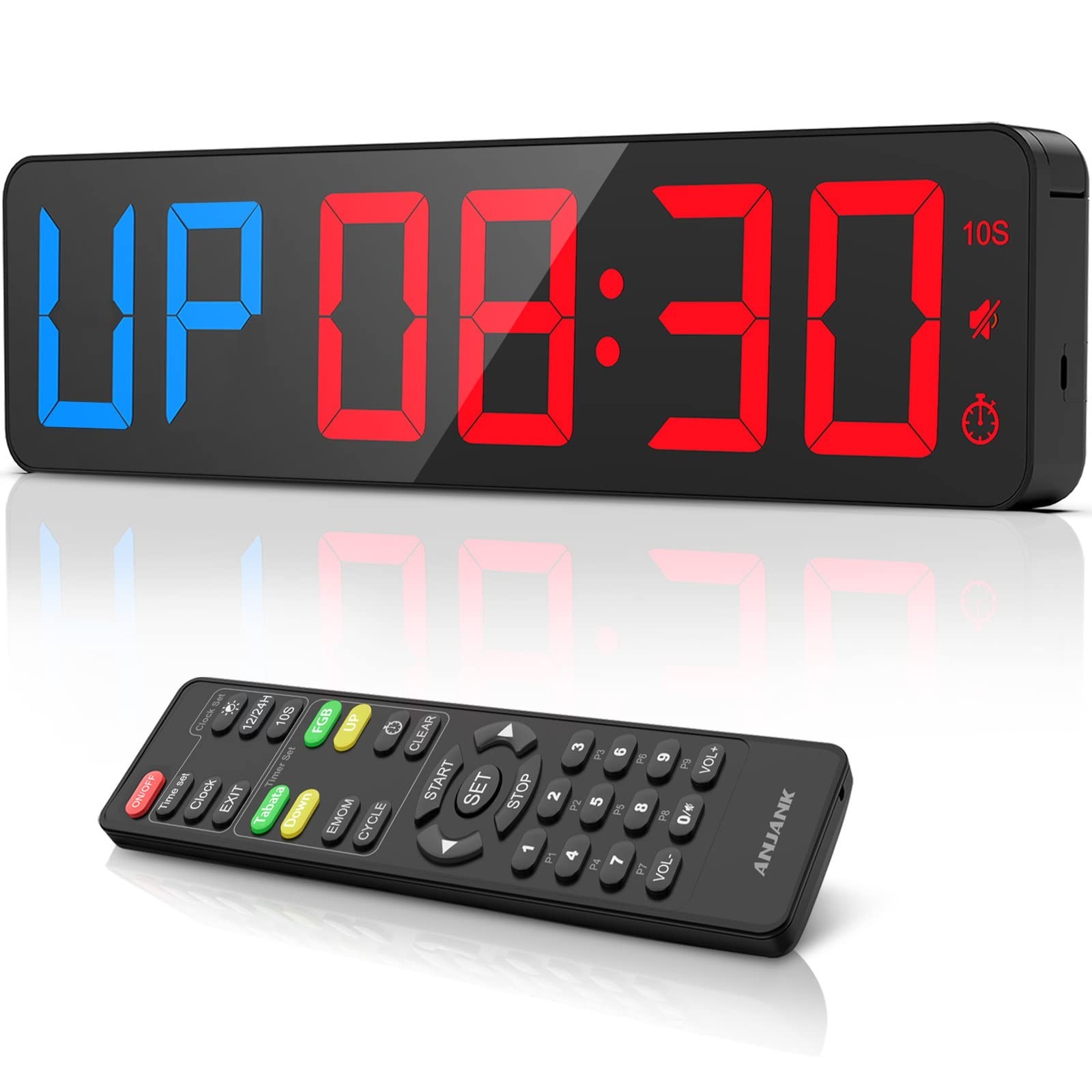 Gym Timer 15"Large LED Display Wall Clock | Gym Interval Workout | Count Down...