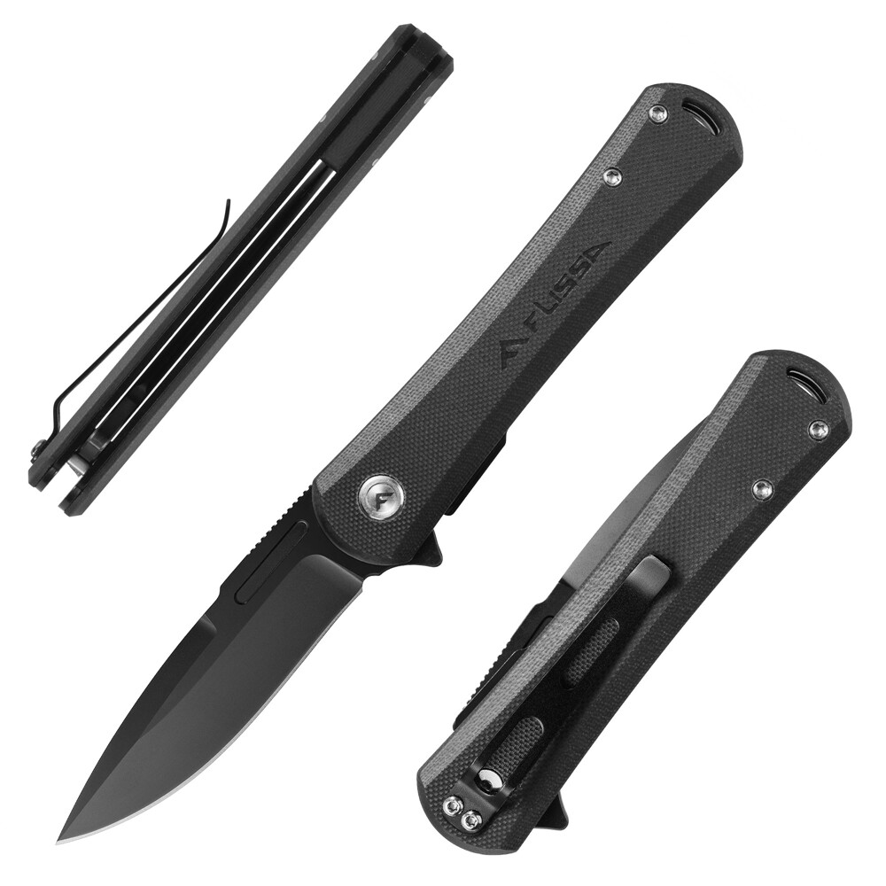 Liner Lock Tactical Folding Pocket Knife Pocket Clip G10 Handle D2 Steel Blades